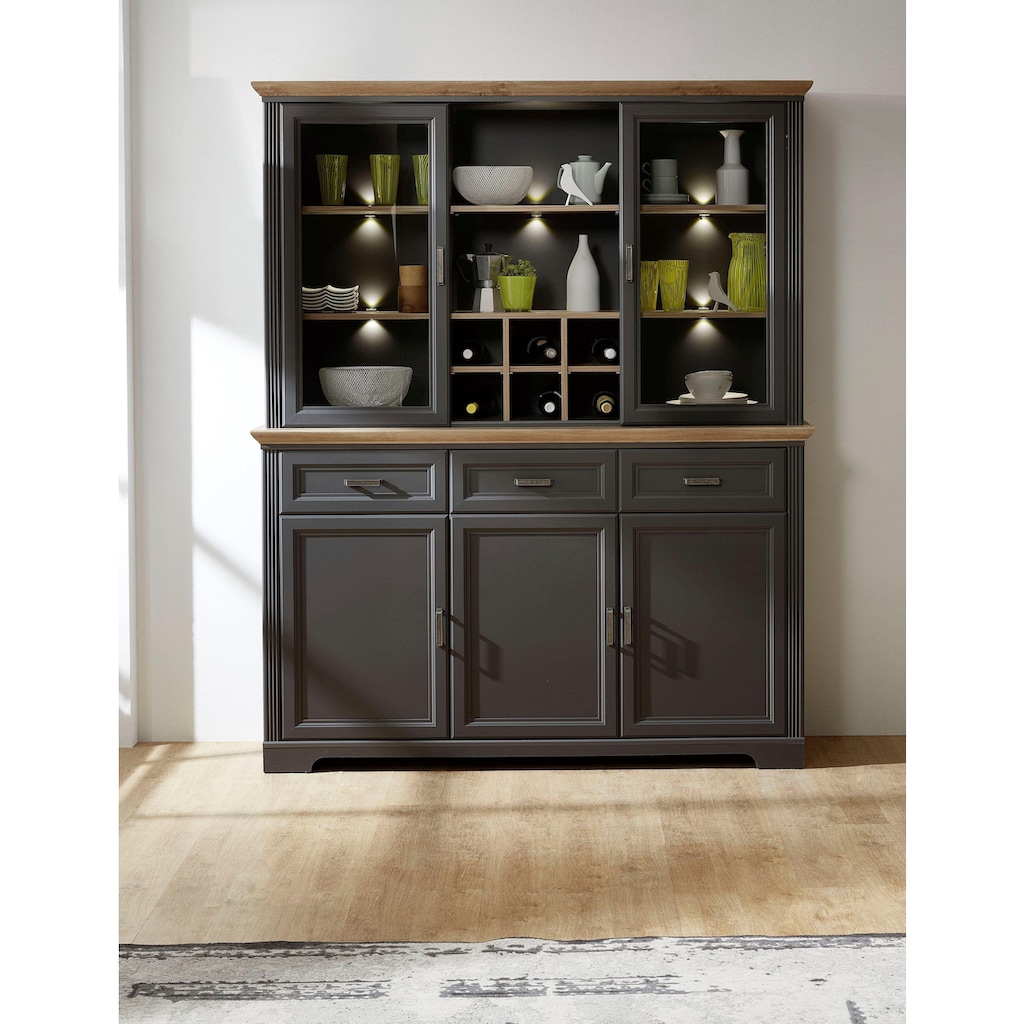 Innostyle Vitrine »Jasmin«, (1 Sideboard und 1 Aufsatzvitrine)