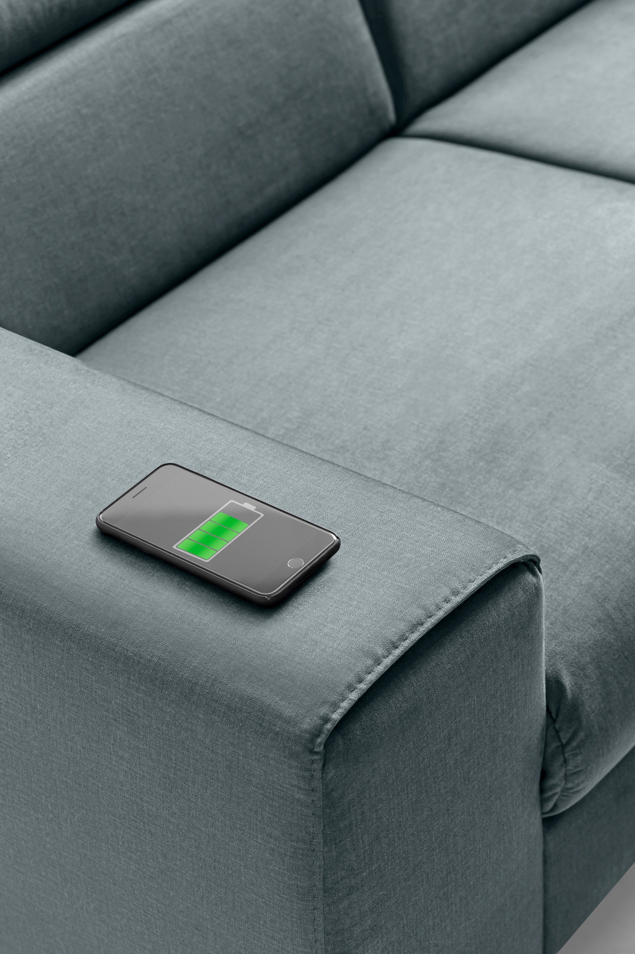 COTTA Ecksofa »Morven L-Form mit Kopfteilverstellung«, wahlweise mit Bettfunktion, Bettkasten & Wireless-Charger