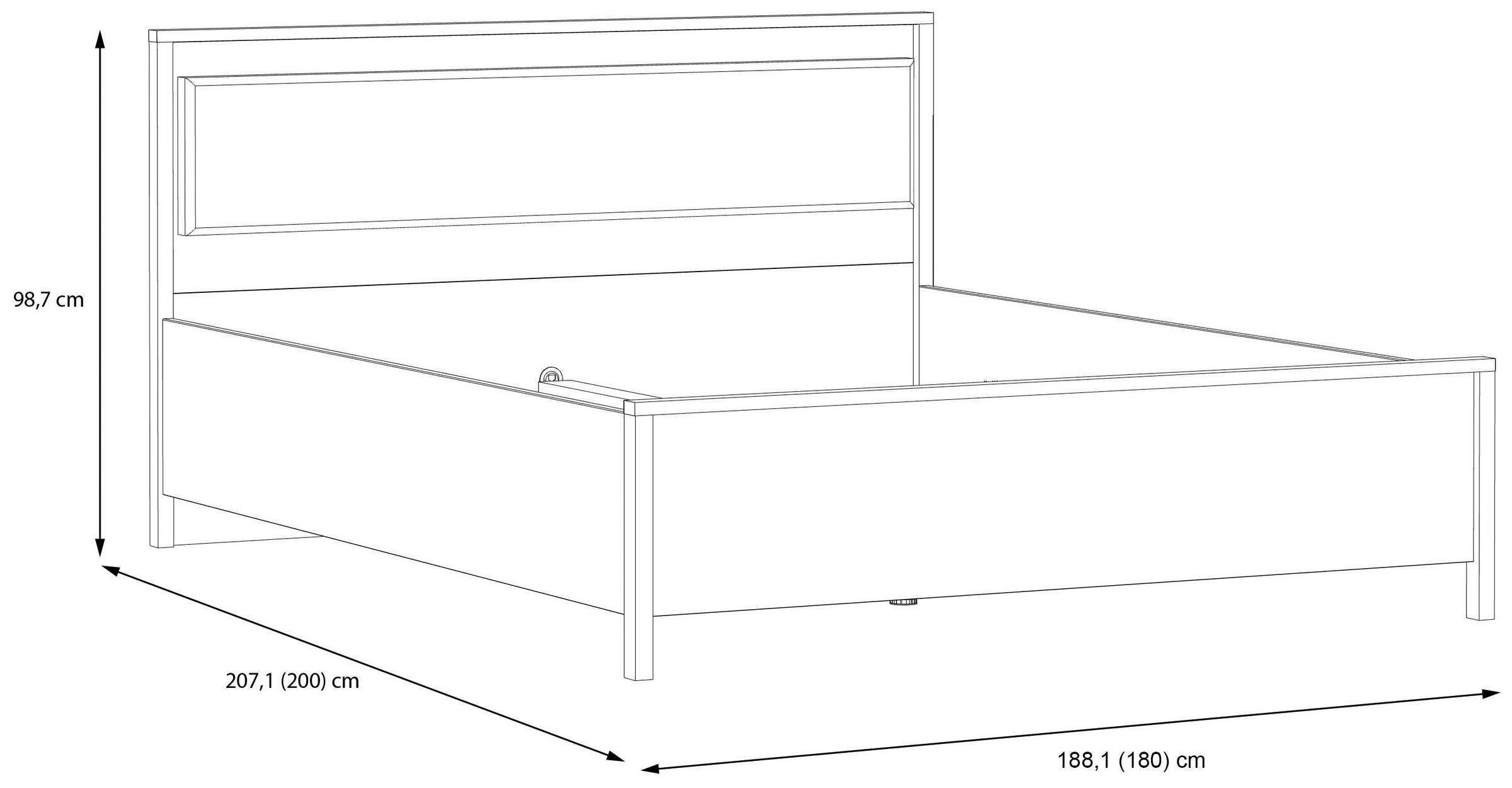 FORTE Bettgestell »High Rock, Belastbar bis 240 KG«, (Liegefläche 160 cm x 200 cm), Kopfteil inklusive Beleuchtung