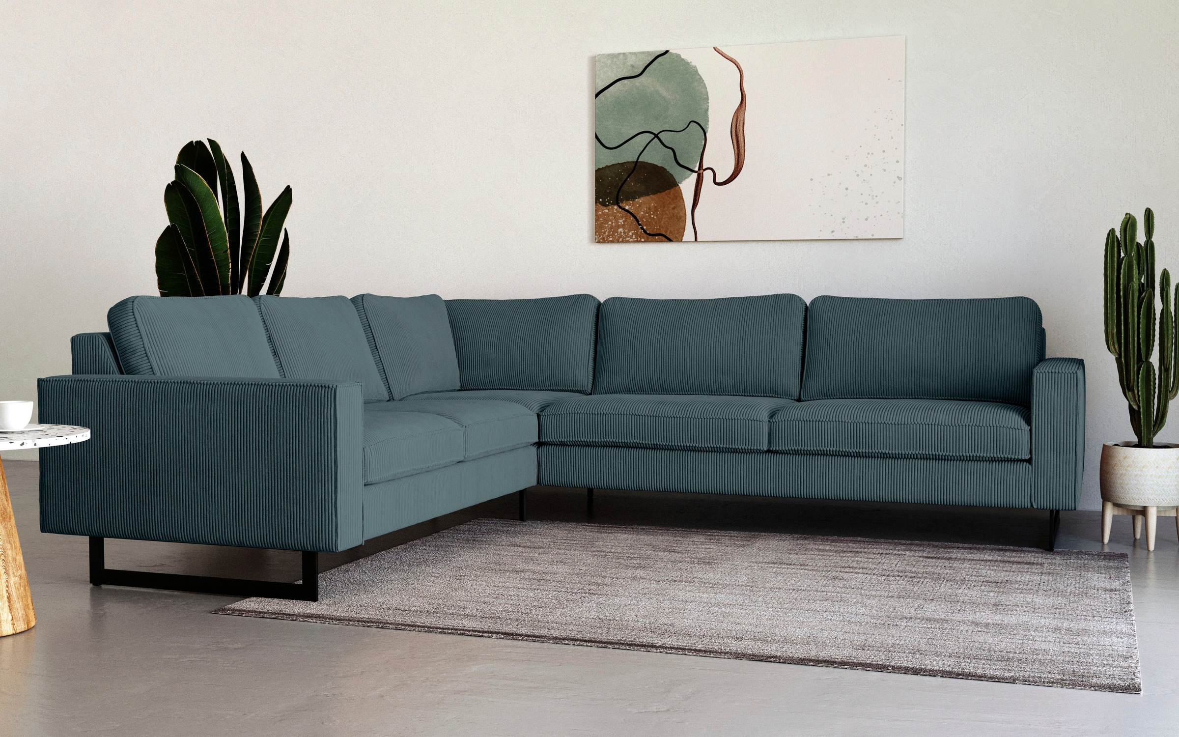 Places of Style Ecksofa "Pinto, 250/290 cm, langer Schenkel, XXL, Ottomane" günstig online kaufen