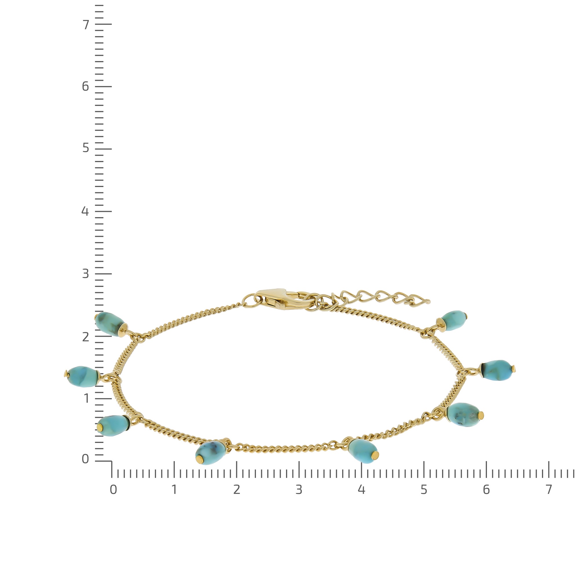 Zeeme Armband »925 Sterling Silber vergoldet Türkis rek.«