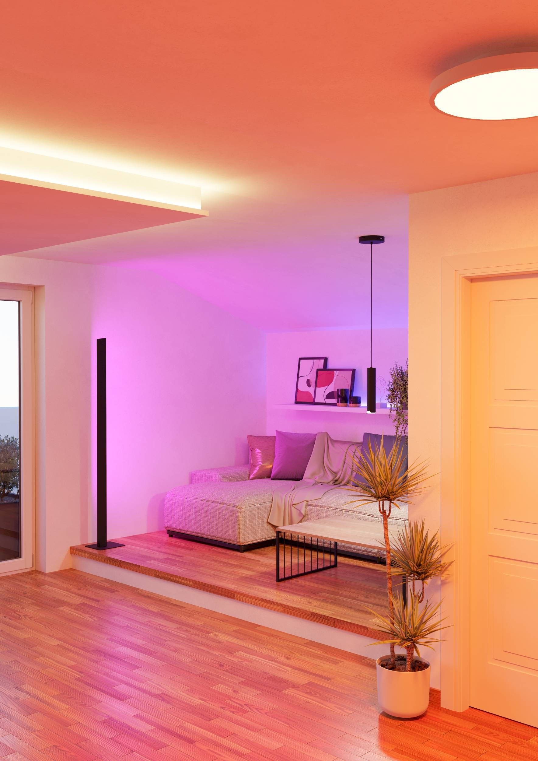 EGLO Hängeleuchte »Balmorta-Z Hängelampe, Pendelleuchte, Metall, ZigBee, Pendellampe« LED-Modul 1 Stk. Kaltweiß | RGB Hängeleuchte - H110 x Ø5,5 cm - schwarz - 1X3,7W inkl.