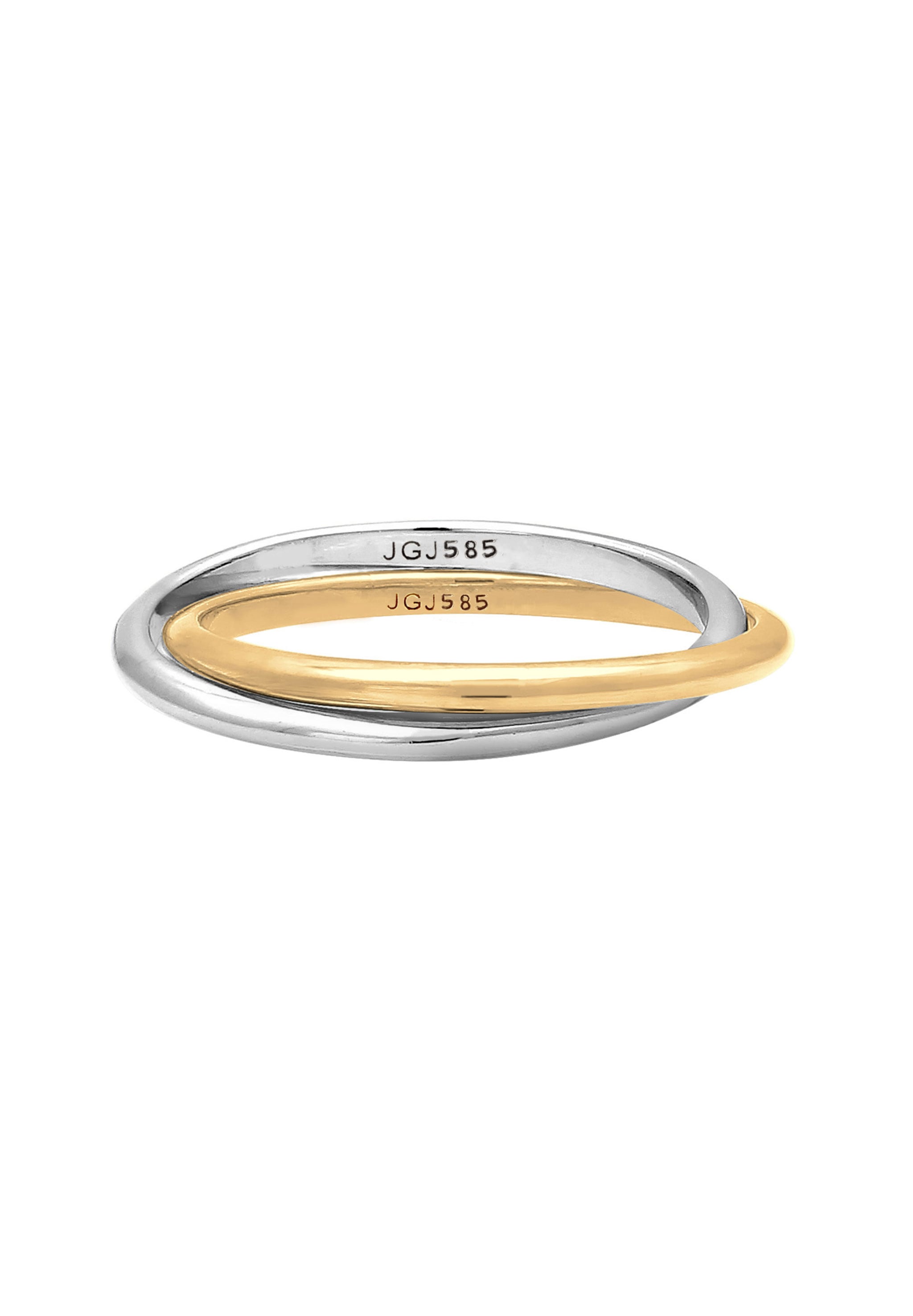 Elli Premium Fingerring »Wickelring Bi-Color Zeitlos 585 Gelbgold Weißgold«