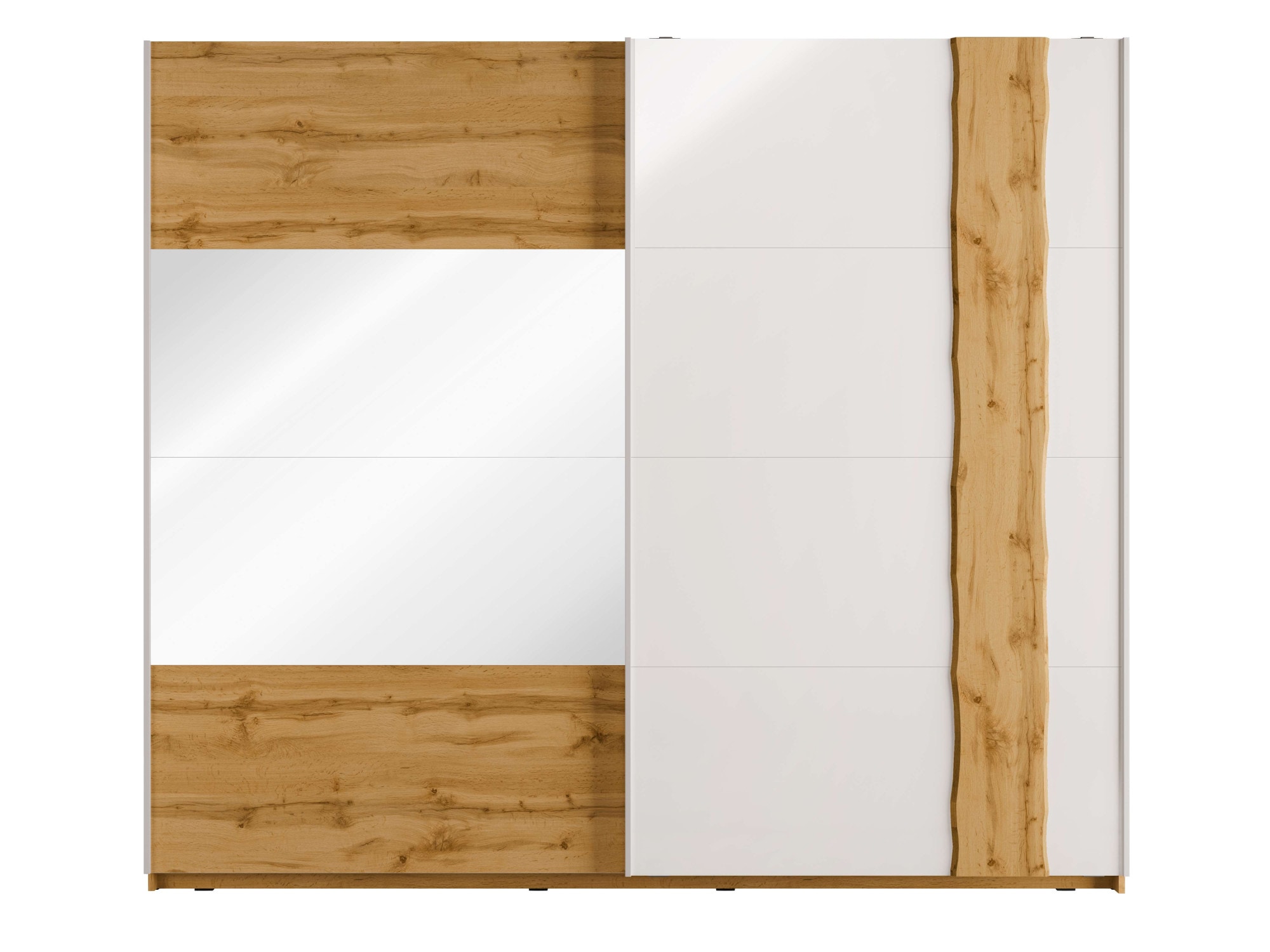 Home affaire Schwebetürenschrank »Fabella, Weiß Hochglanz mit Eiche Dekor, günstig online kaufen