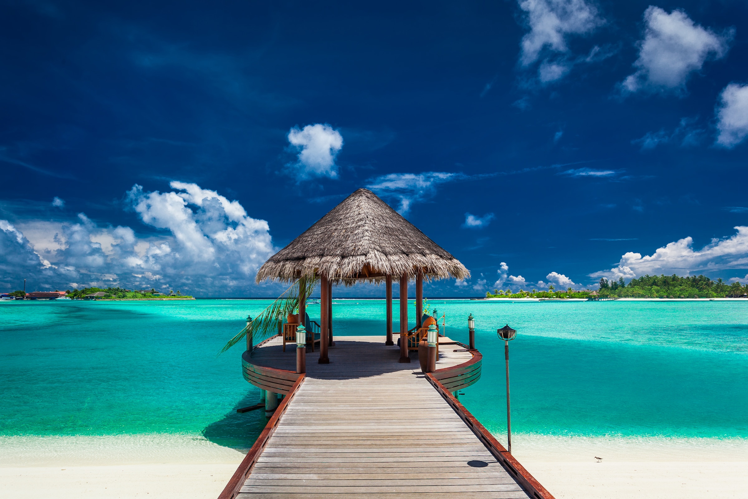 Papermoon Fototapete »Boat Jetty Maldives« glatt günstig online kaufen