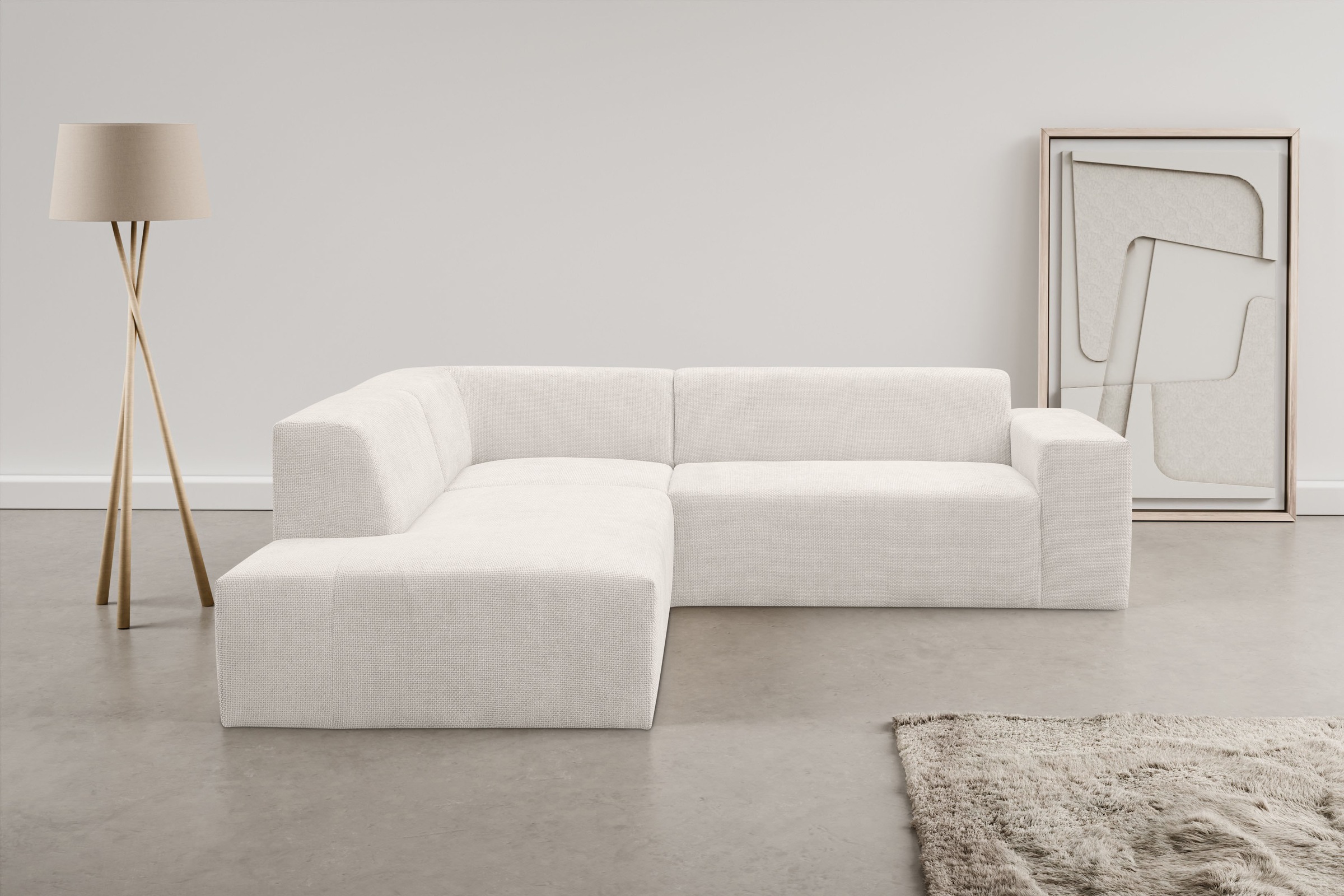 WERK2 Ecksofa »Zeus-M, tolles Sofa mit schönen Details, L-Form«, Curvy Tren günstig online kaufen