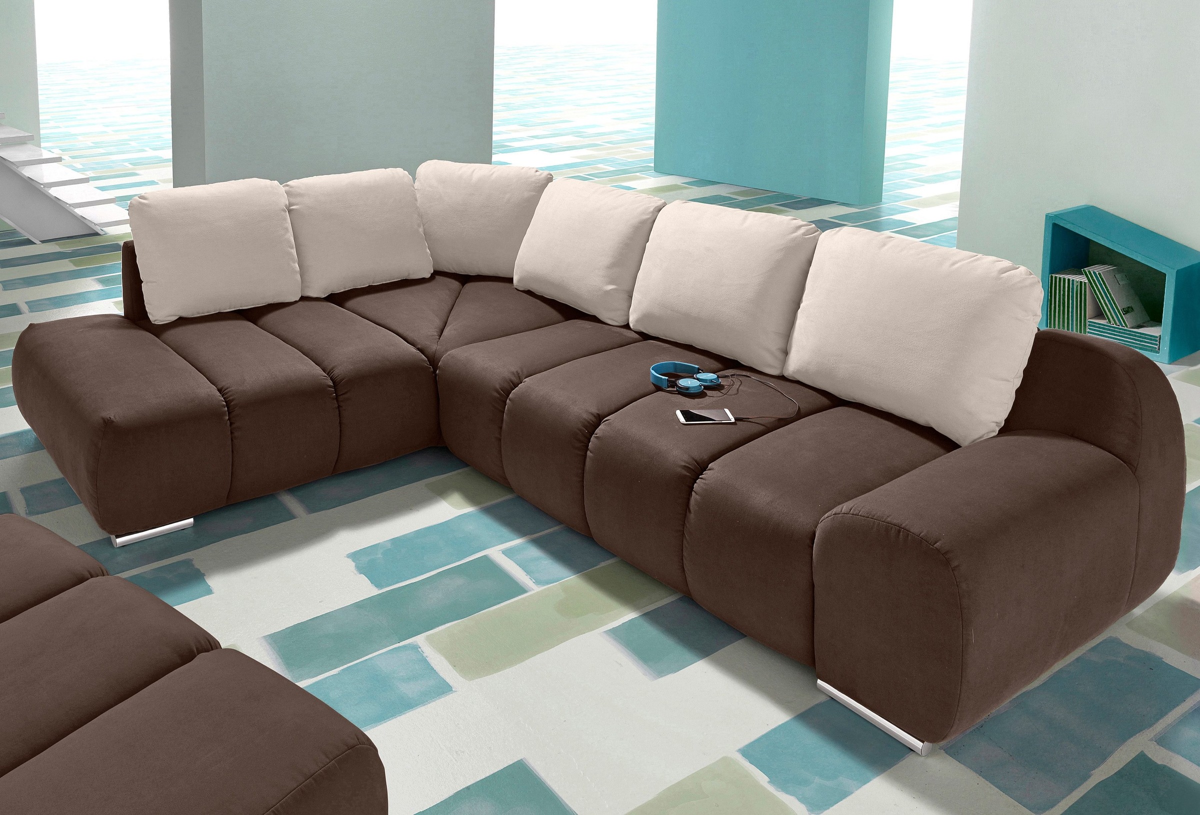 Home affaire Ecksofa »Bono L-Form« mit Ottomane, wahlweise mit Bettfunktion günstig online kaufen