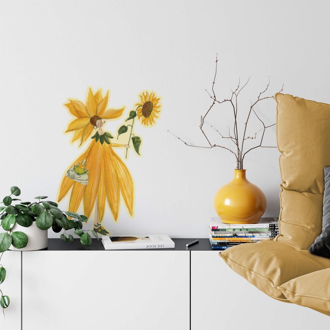 Sonnenblumen Wall-Art bestellen (1 St.) »Gelbe Wandtattoo Mädchen«, Raten Fee auf