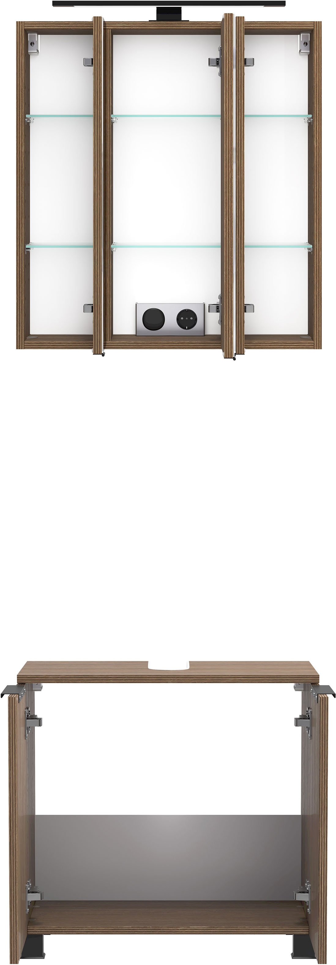 welltime Badmöbel-Set »Welltime, York Unterbecken-Set 2teilig, 60 cm, 2-türig«