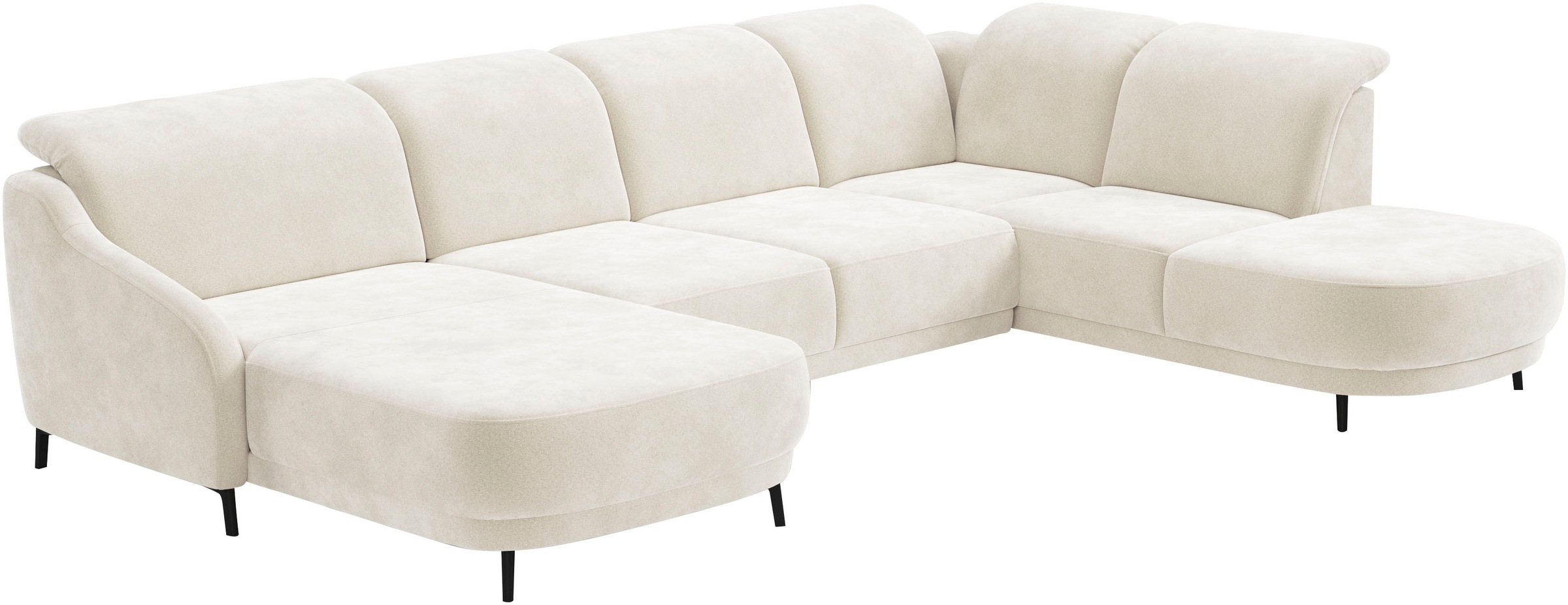 sit&more Wohnlandschaft »Blues U-Form«, inkl. Kopfteilverstellung, wahlweise mit Klapptisch und USB