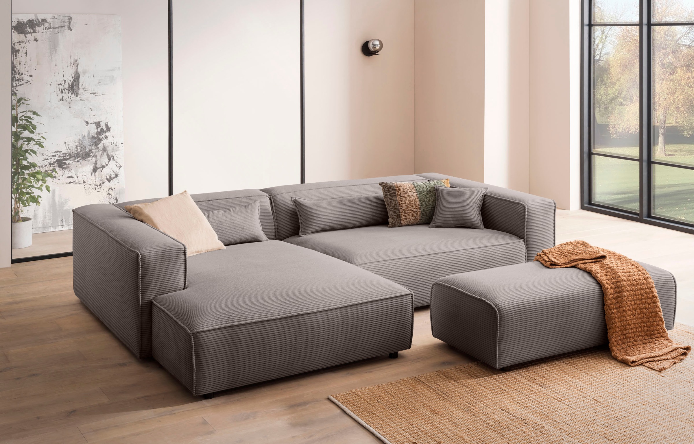 LeGer Home by Lena Gercke Ecksofa »PIARA XXL, L-Form, Schlaffunktion, Cord, günstig online kaufen