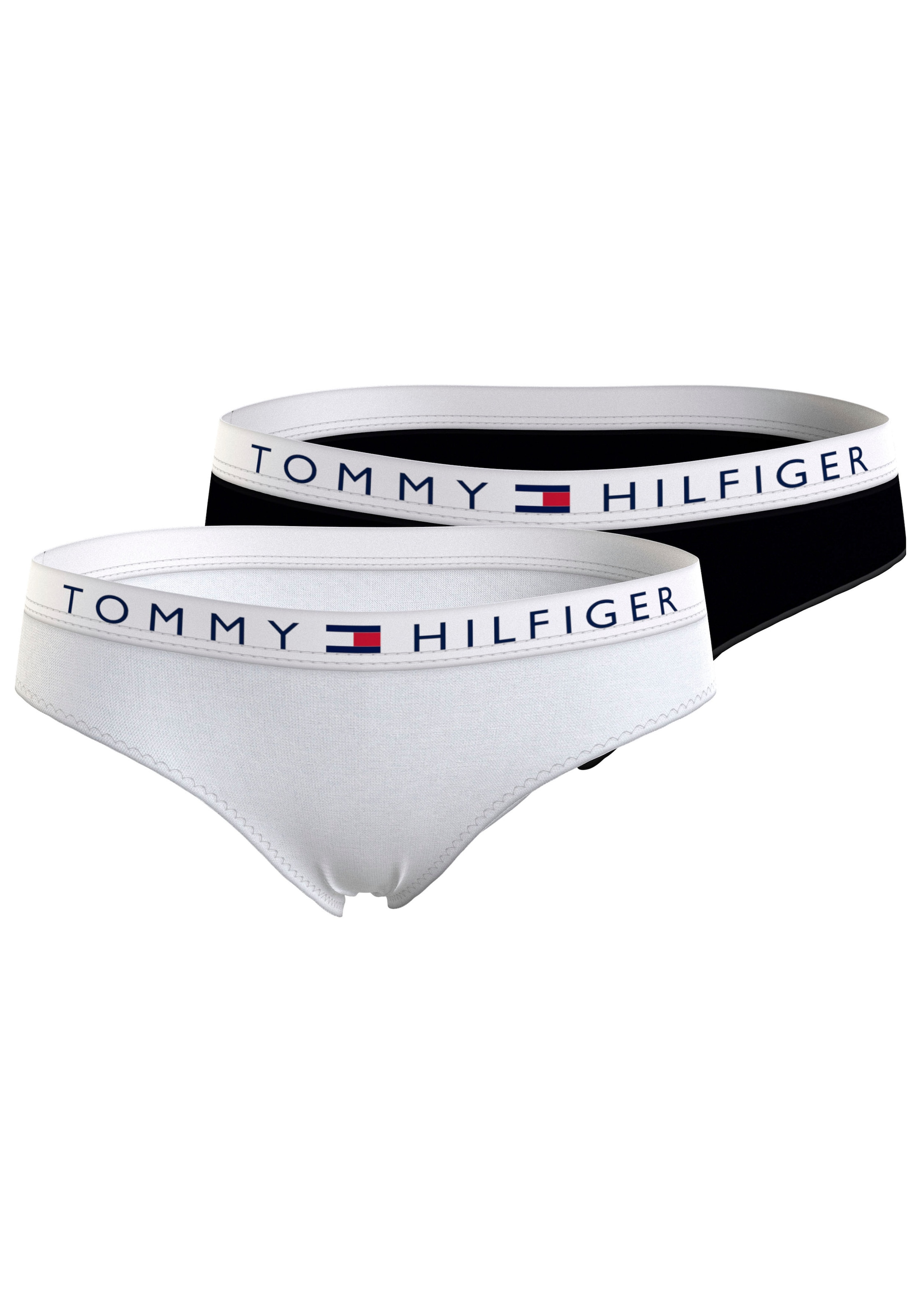 Underwear Tommy Hilfiger Bikinislip bestellen 2er-Pack), Logo-Bund (Packung, Tommy Hilfiger »2P BIKINI«, mit