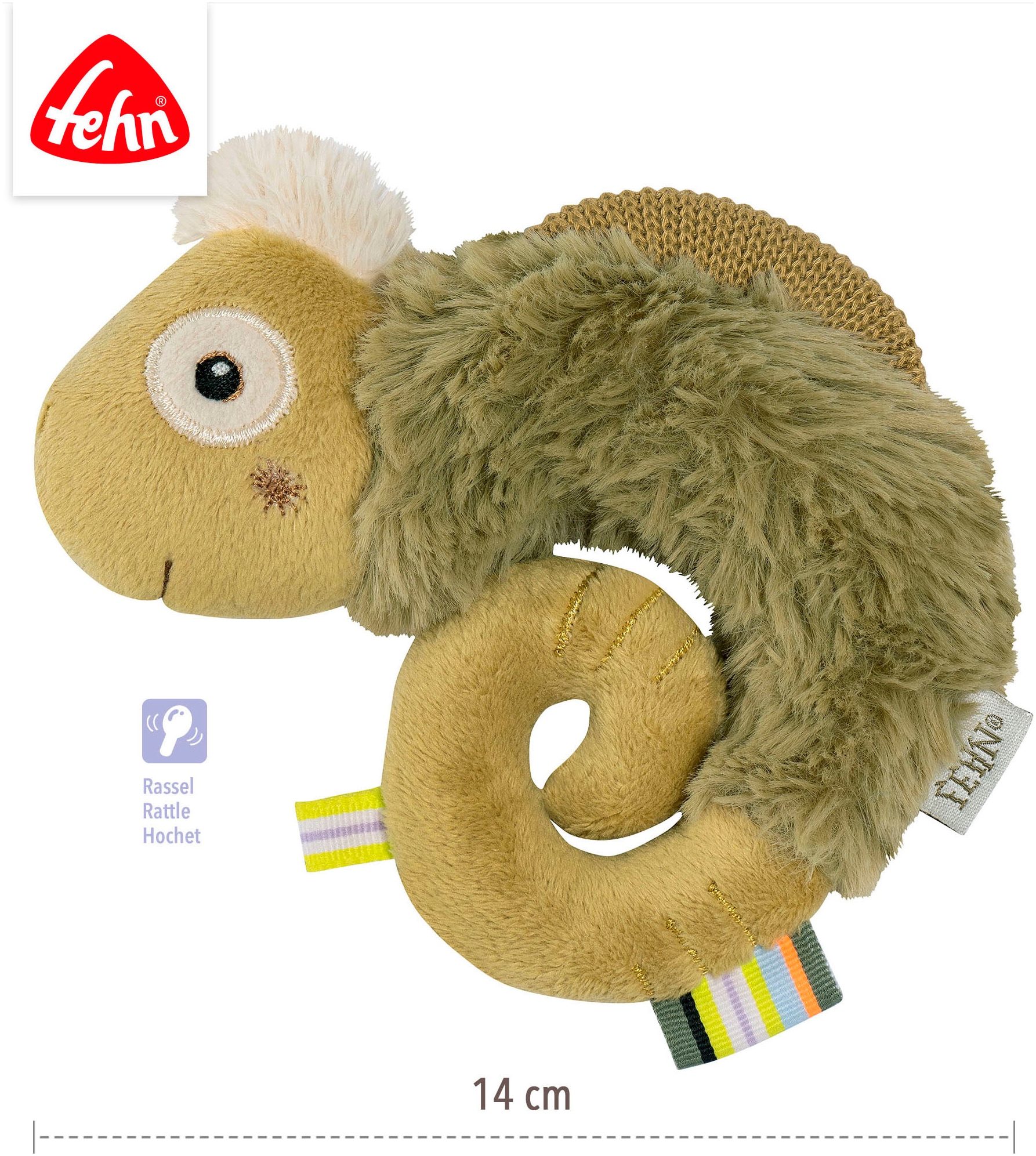 Fehn Greifspielzeug »Lazy, Crazy & Pink, Ring-Greifling Chamäleon«