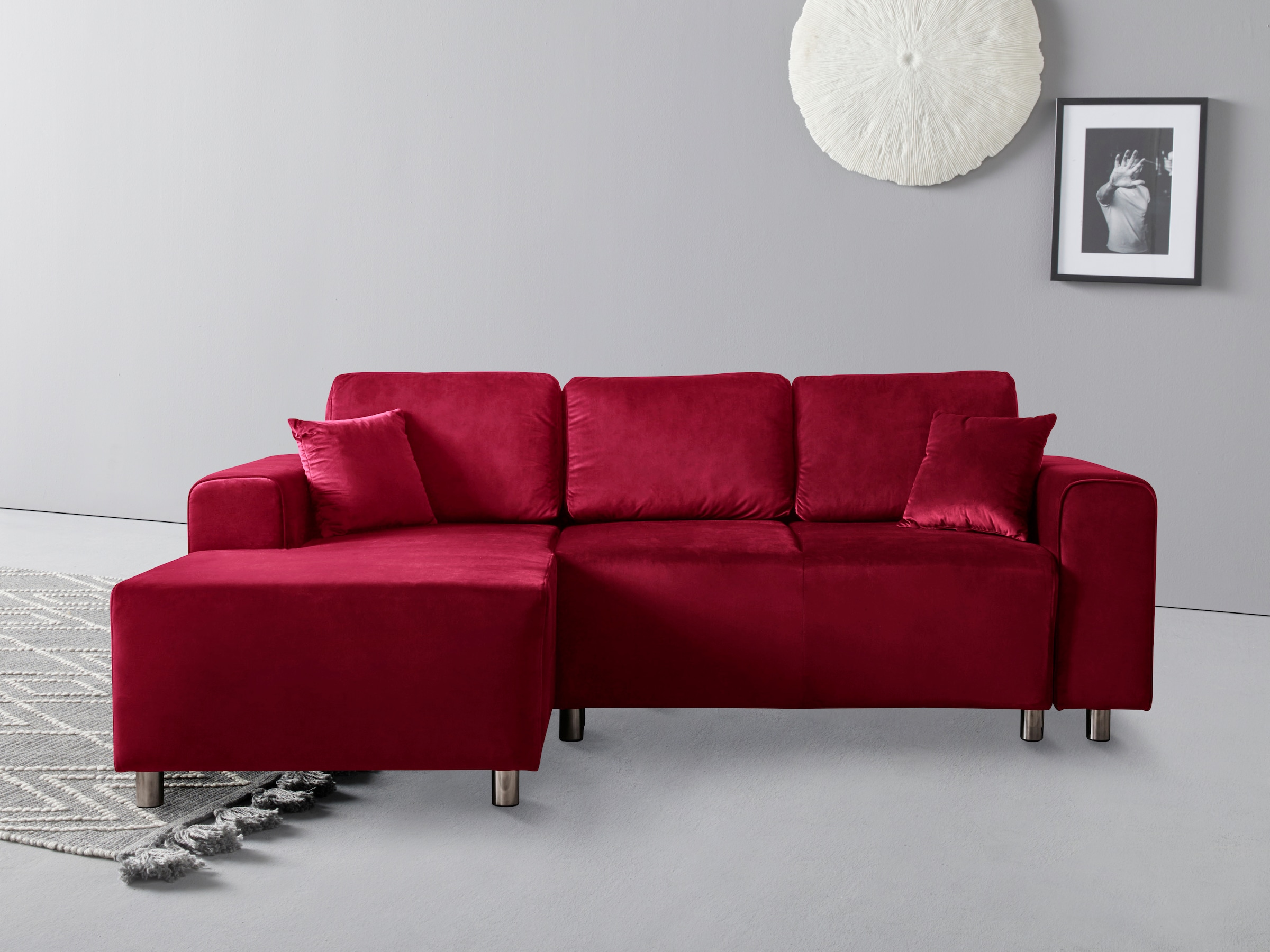 Home affaire Ecksofa »Györ«, L-Form, wahlweise mit Bettfunktion und Bettkas günstig online kaufen