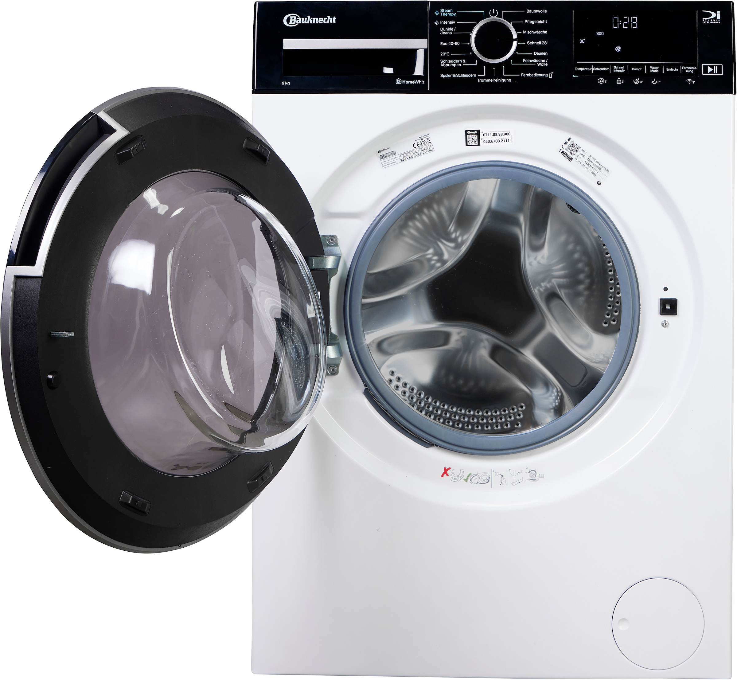 BAUKNECHT Waschmaschine »B WM Smart Eco 9A« 9 kg 1400 U/min Adaptive Wash – Intelligente Anpassung der Programme an Ihre Wünsche