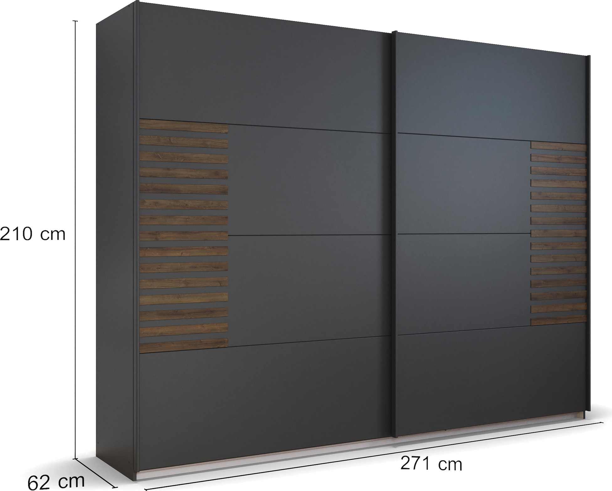 rauch Schwebetürenschrank »Kleiderschrank Schrank Garderobe Schlafzimmerschrank BAREA«, Front mit Auflage in moderner Lamellen-Optik MADE IN GERMANY