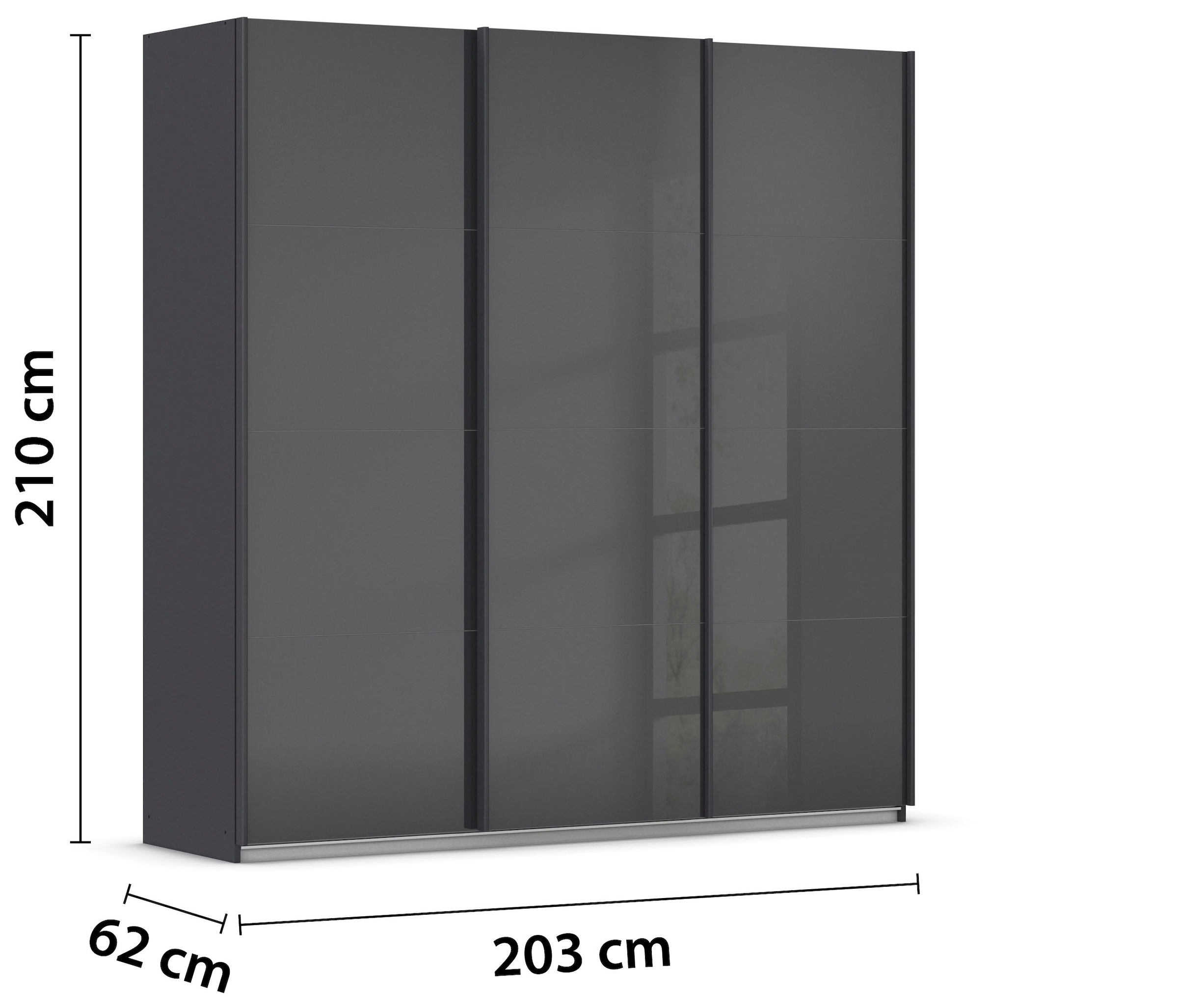 rauch Schwebetürenschrank »Kleiderschrank Schrank Garderobe KOLUNA mit hochwertiger Glasfront« 3 Ausstattungen BASIC/CLASSIC/PREMIUM (inkl. SOFT-CLOSE-FUNKTION),  Breiten 203/271/315/360 cm Höhen 210/229 cm MADE IN GERMANY