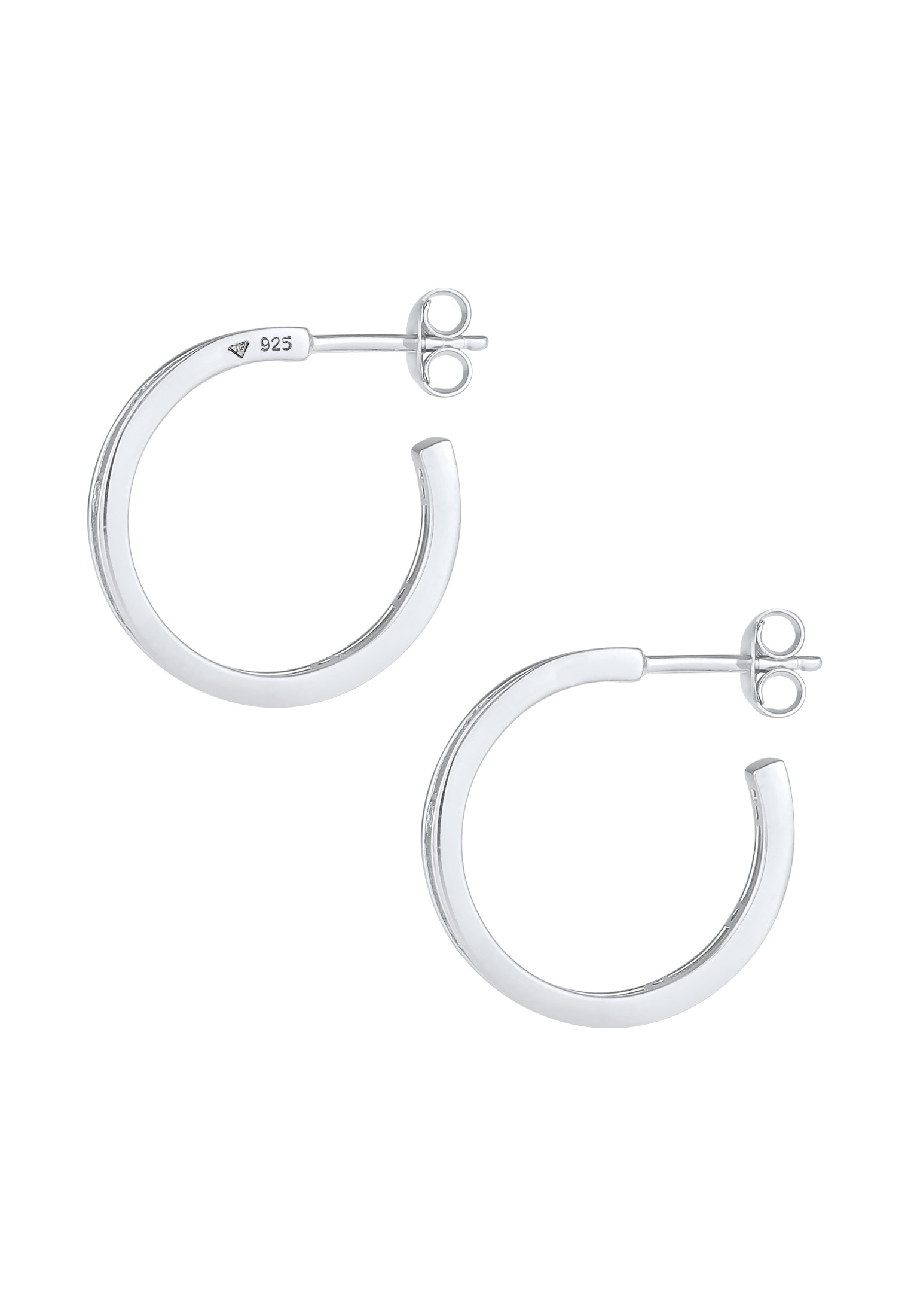 Elli Paar Ohrstecker »Creolen Stecker Zirkonia Viereck 925 Silber«