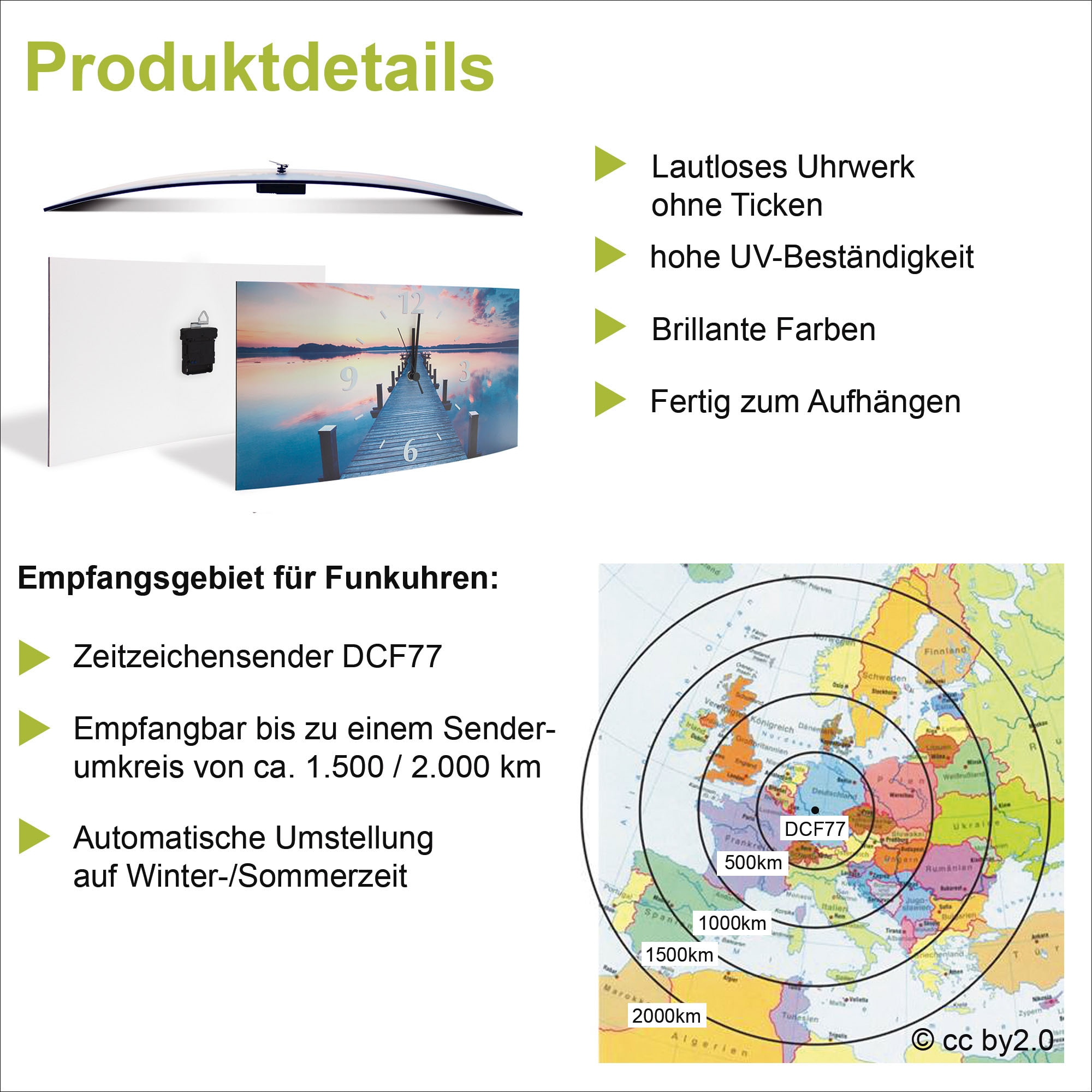 Artland Wanduhr »Öle mit Kräutern«, 3D Optik gebogen, mit Quarz- oder Funkuhrwerk, versch. Größen