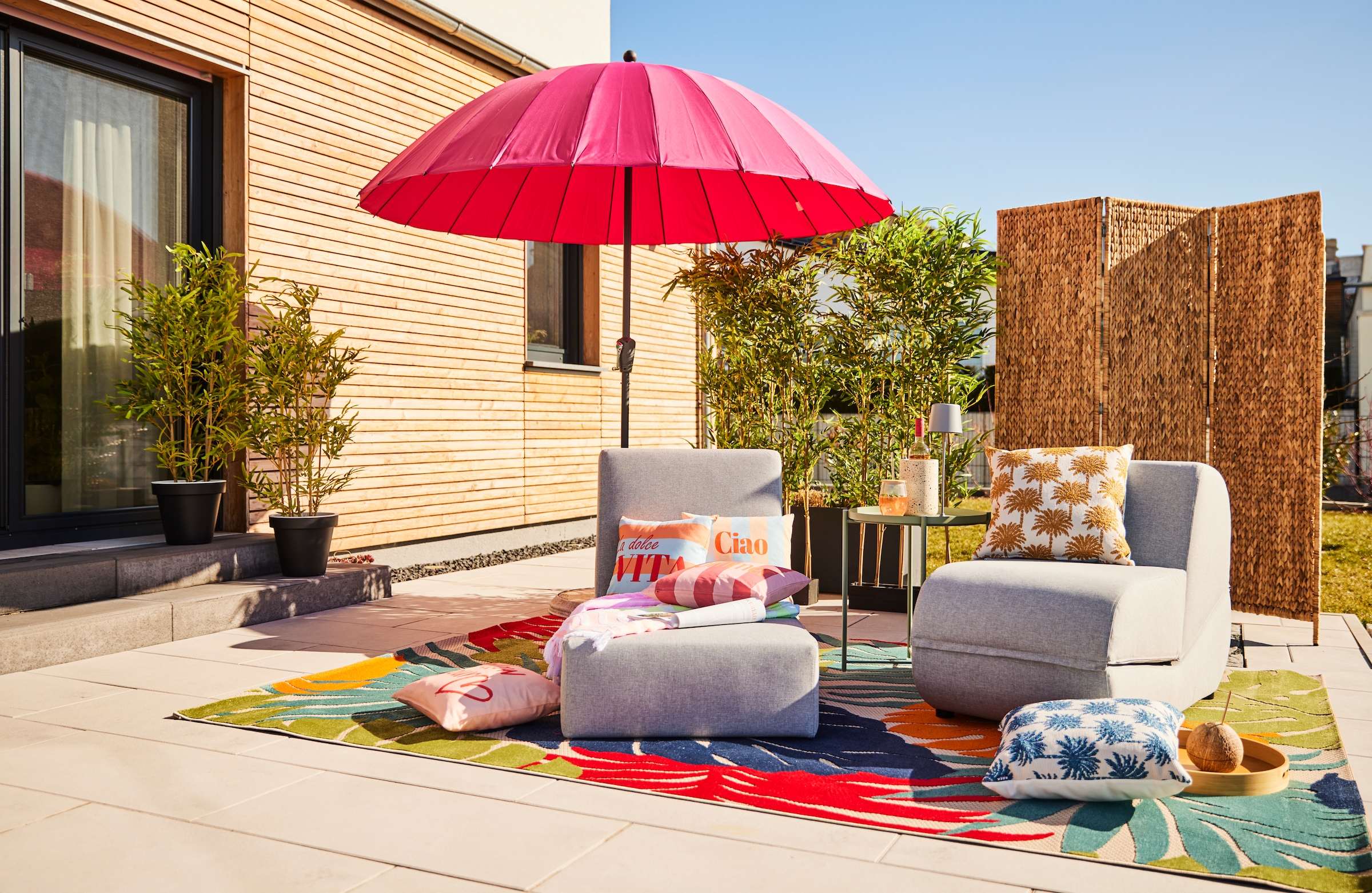 Garden Pleasure Sonnenschirm, mit 24 Streben, pink