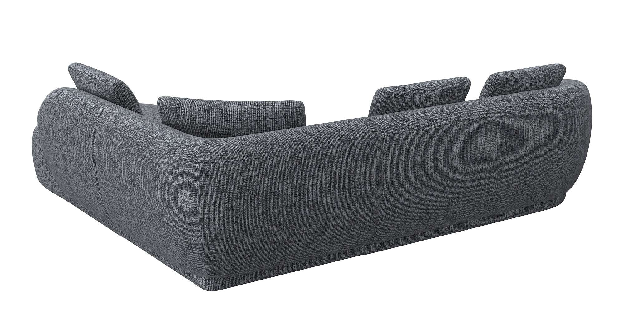 FLEXLUX Ecksofa »Torino, rund, L-Form, Sofa-Ecke mit Ottomane«, Modernes, organisches Sofa-Design, Kaltschaum, Wellenunterfederung
