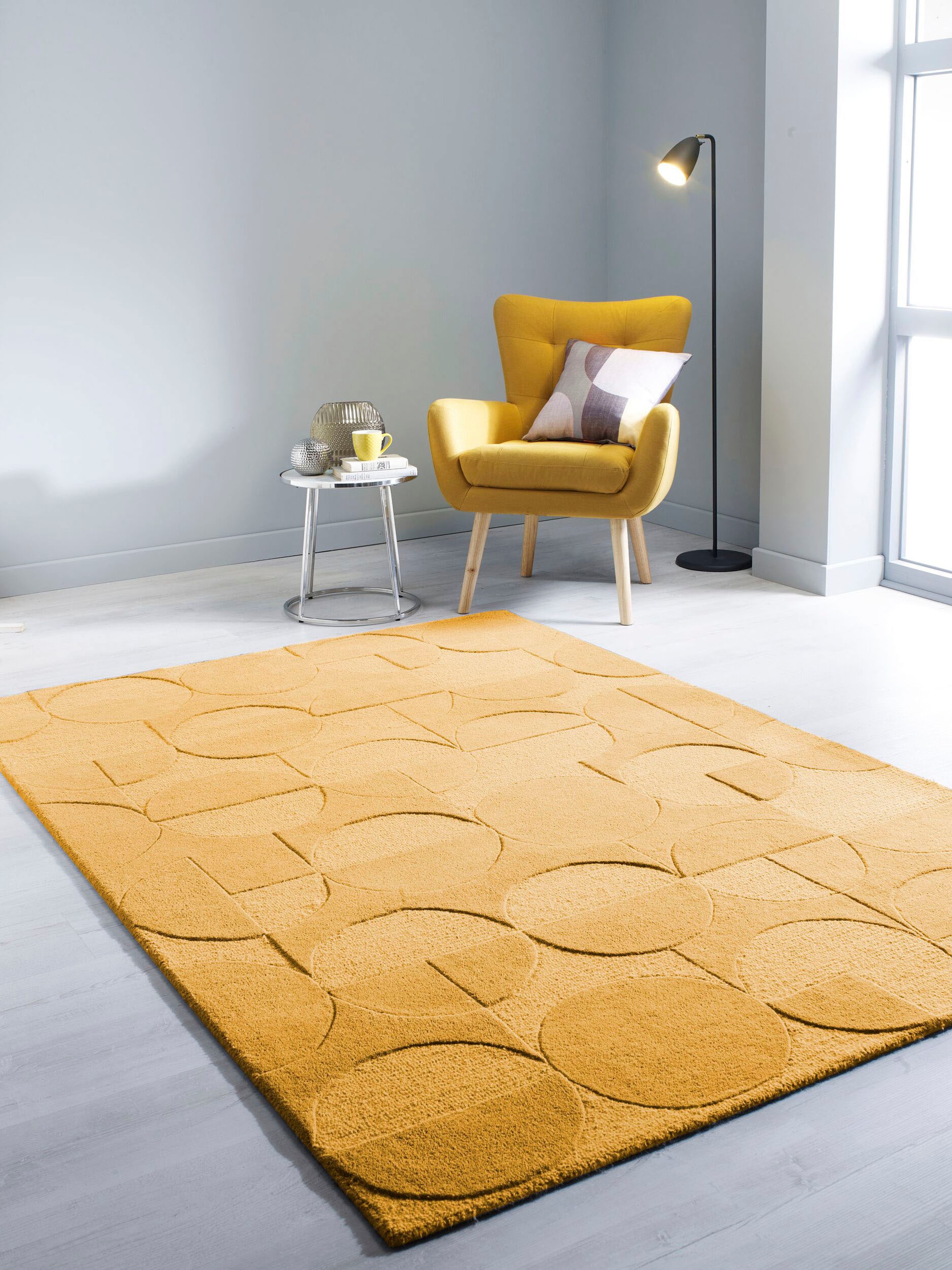 FLAIR RUGS Wollteppich »Gigi«, 8 mm Höhe, aus 100% Wolle, geometrisches Des günstig online kaufen