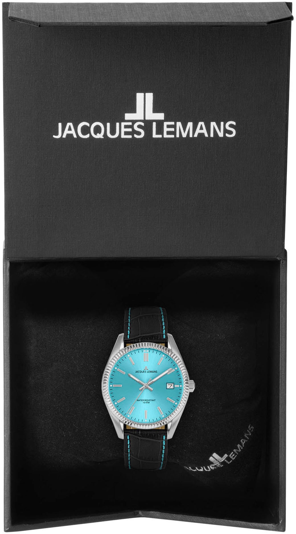Jacques Lemans Quarzuhr »Derby« Armbanduhr, Damenuhr, analog, Datum, Lederarmband