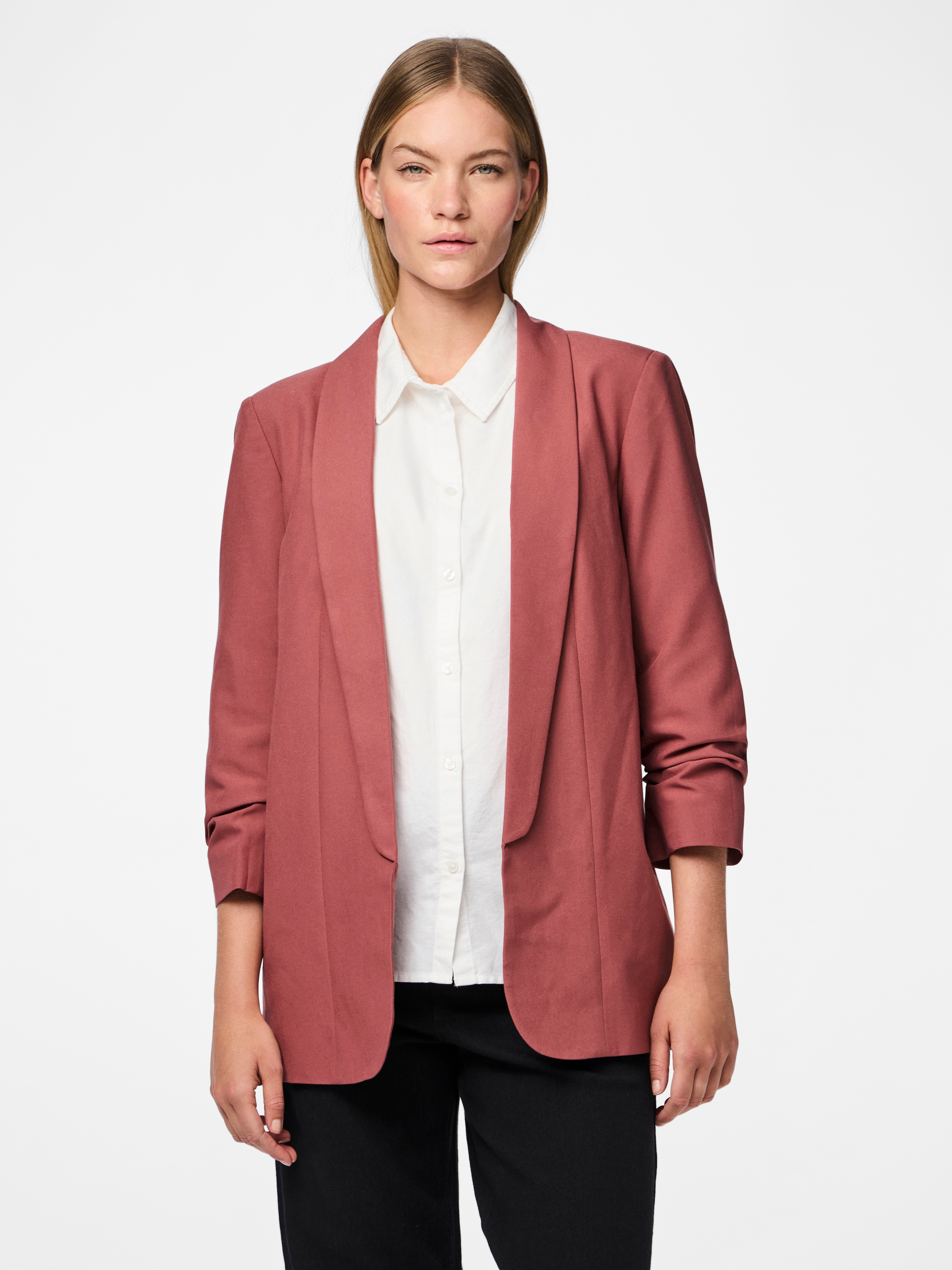 pieces Blusenblazer »PCBOSELLA 3/4 BLAZER NOOS« Materialmix, regular fit
