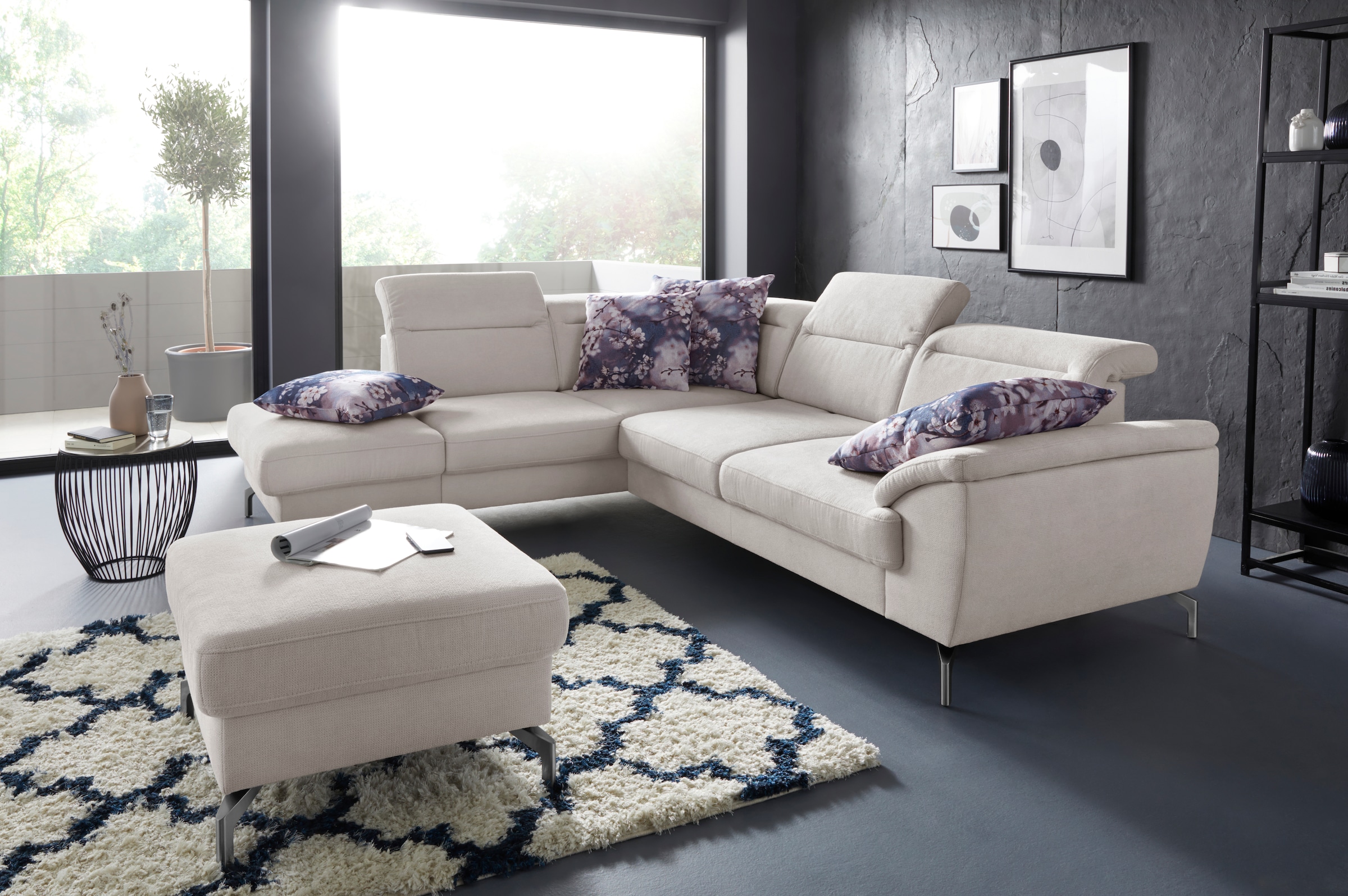 sit&more Ecksofa »Percy L-Form«, 15 cm Fußhöhe, Sitztiefenverstellung, wahl günstig online kaufen