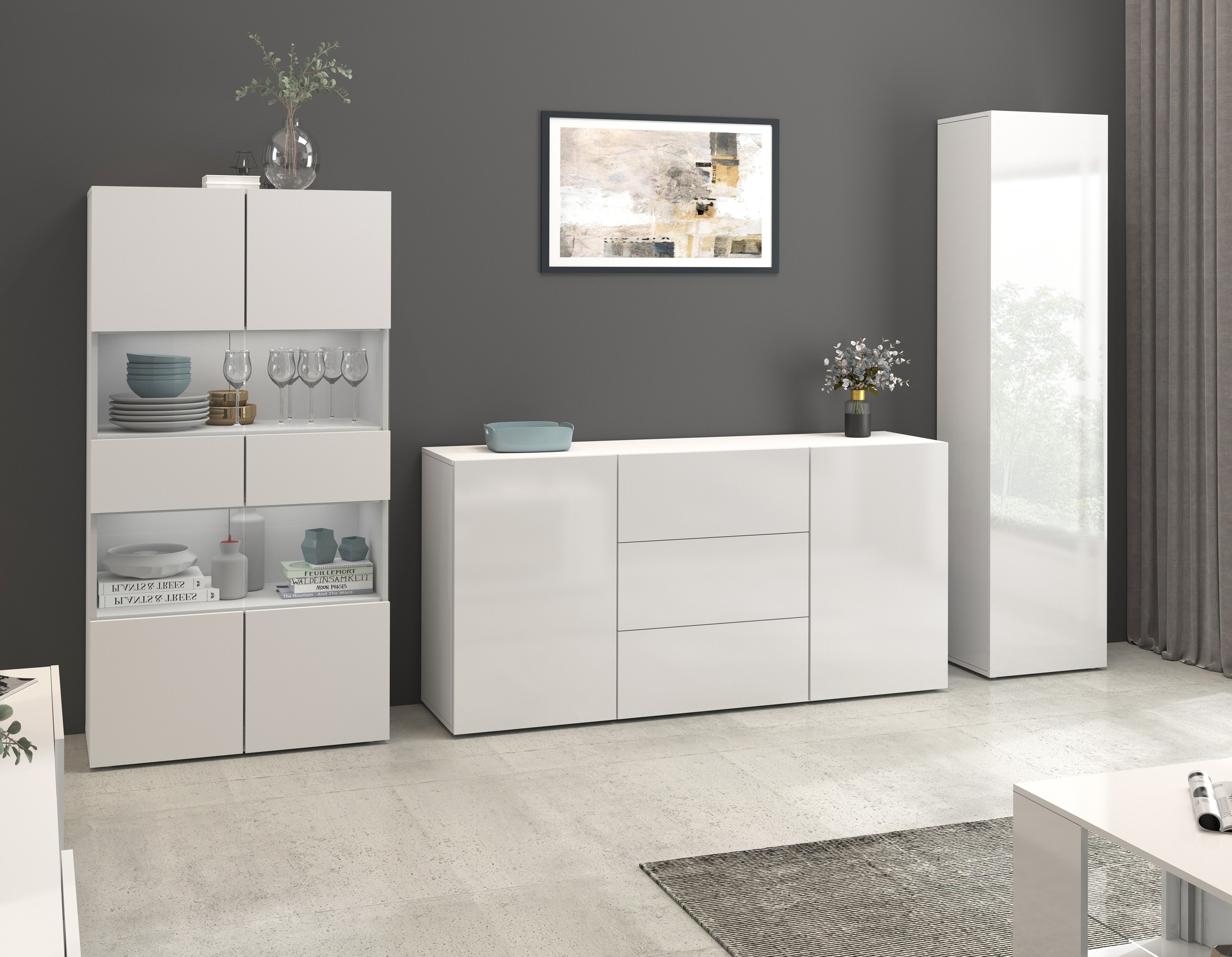 INOSIGN Vitrine »Egypt«, komplett hochglanz lackiert, 2 Glastüren