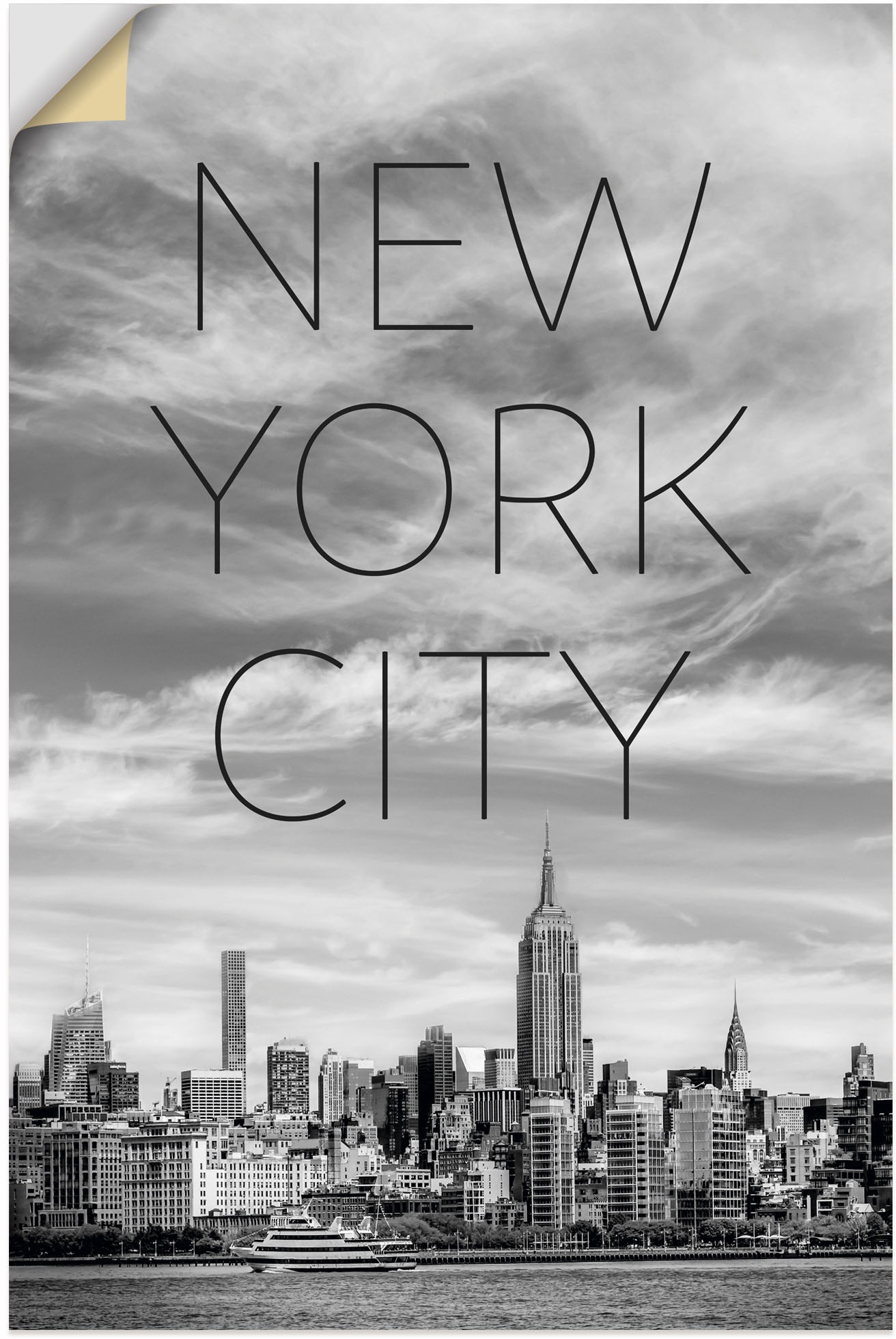 Artland Wandbild »NYC Midtown oder Poster in auf als Größen kaufen Raten Manhattan«, Wandaufkleber York, (1 Alubild, New Leinwandbild, versch. St.)