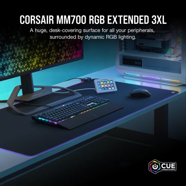 Corsair Gaming Mauspad »MM700 RGB Extended 3XL Gaming-Mauspad« DREI-Zonen-RGB-Beleuchtung