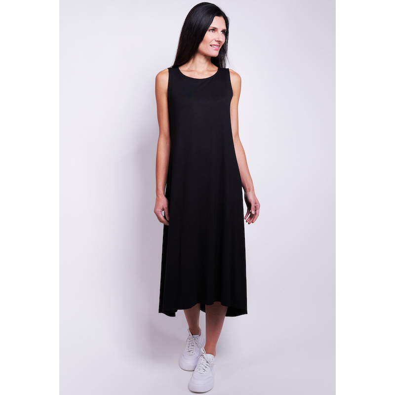 SEIDEL MODEN Midikleid Ohne Taschen ärmellos, aus Viskose - MADE IN GERMANY schwarz 36 - N-Gr N-Gr 36 Minimalistisches Kleid von SEIDEL MODEN