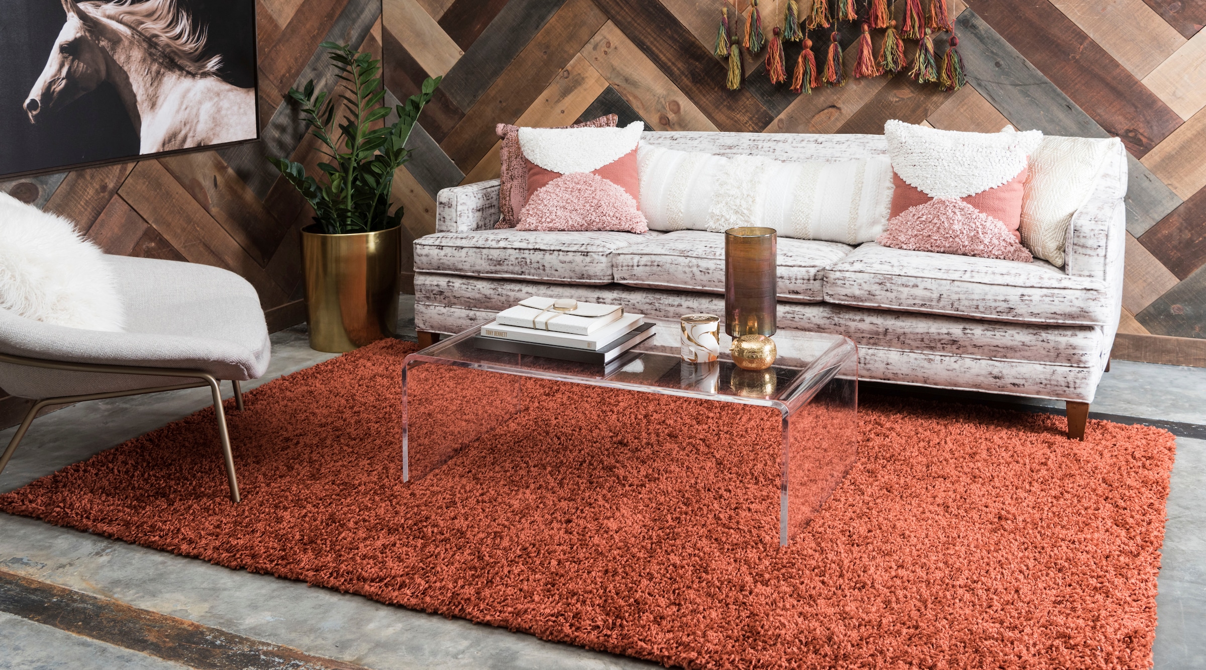 Myflair Möbel & Accessoires Hochflor-Teppich »Shaggy Shag, LAGERRÄUMUNG!«, rechteckig, 38 mm Höhe, gewebt, Uni Farben, ideal im Wohnzimmer & Schlafzimmer