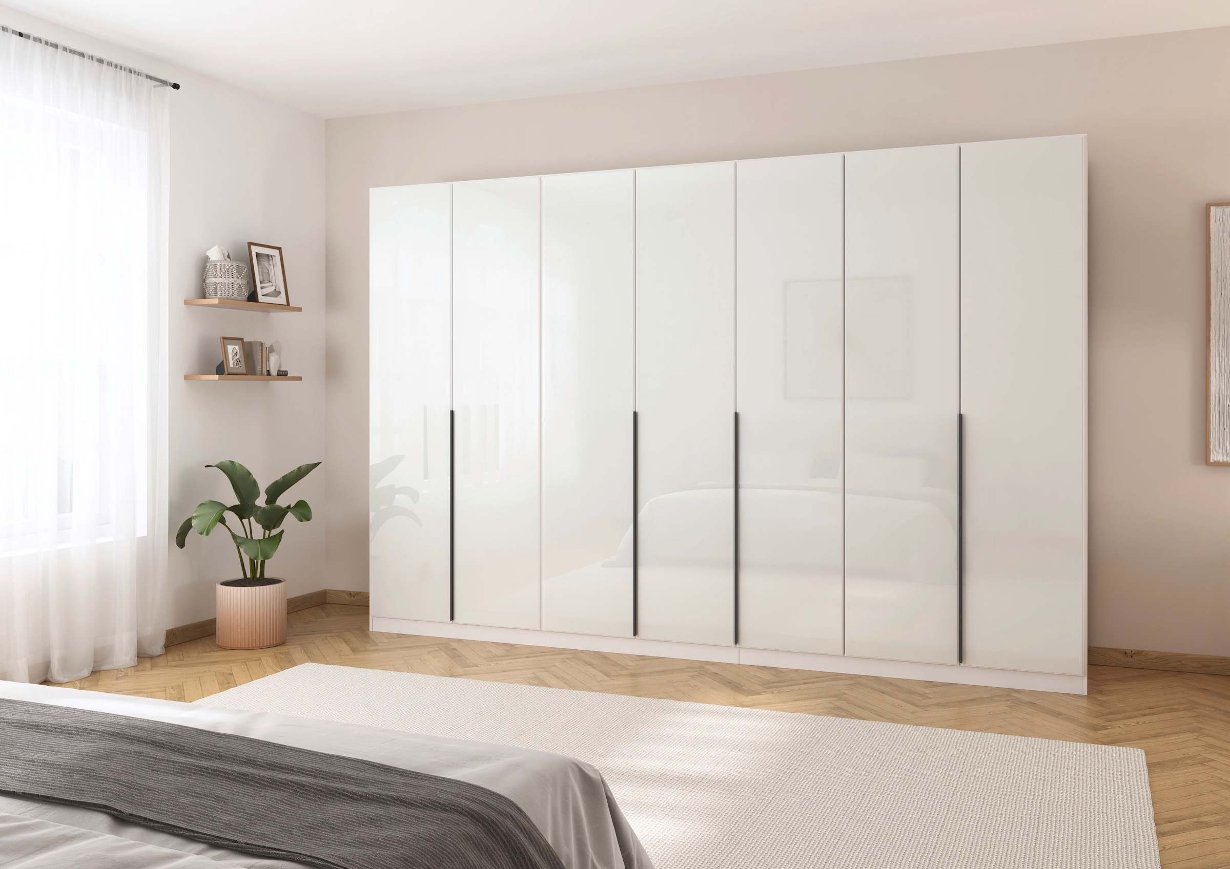 rauch Drehtürenschrank »Kleiderschrank Kleiderschränke Schrank Garderobe AGORDO mit Glasfront«, (in zwei Griff-Farben), durchdachte Innenausstattung, in 6 Breiten und 2 Höhen MADE IN GERMANY