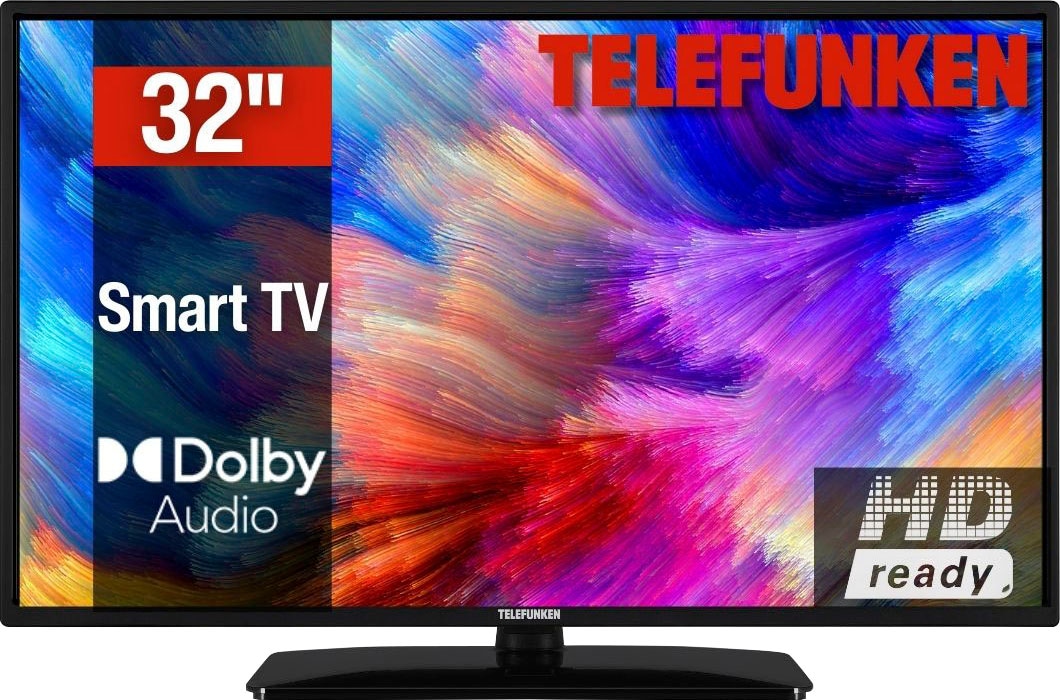 Telefunken LCD-LED Fernseher, 80 cm/32 Zoll, HD-ready, Smart-TV, 12V-Anschluss