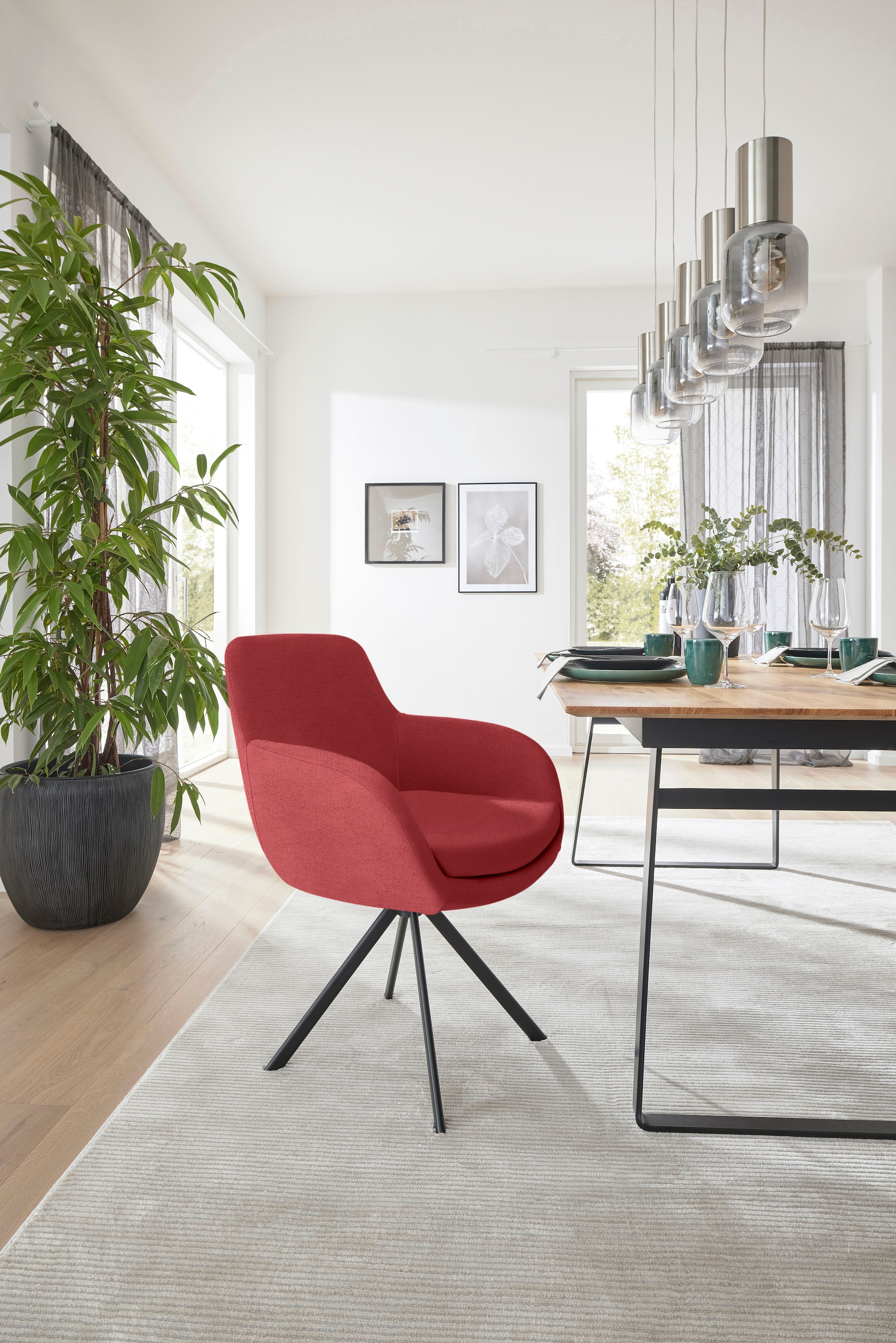 Musterring Esszimmerstuhl »Tavia« (Set) 2 Stk.Stativgestell Eisen schwarz, günstig online kaufen