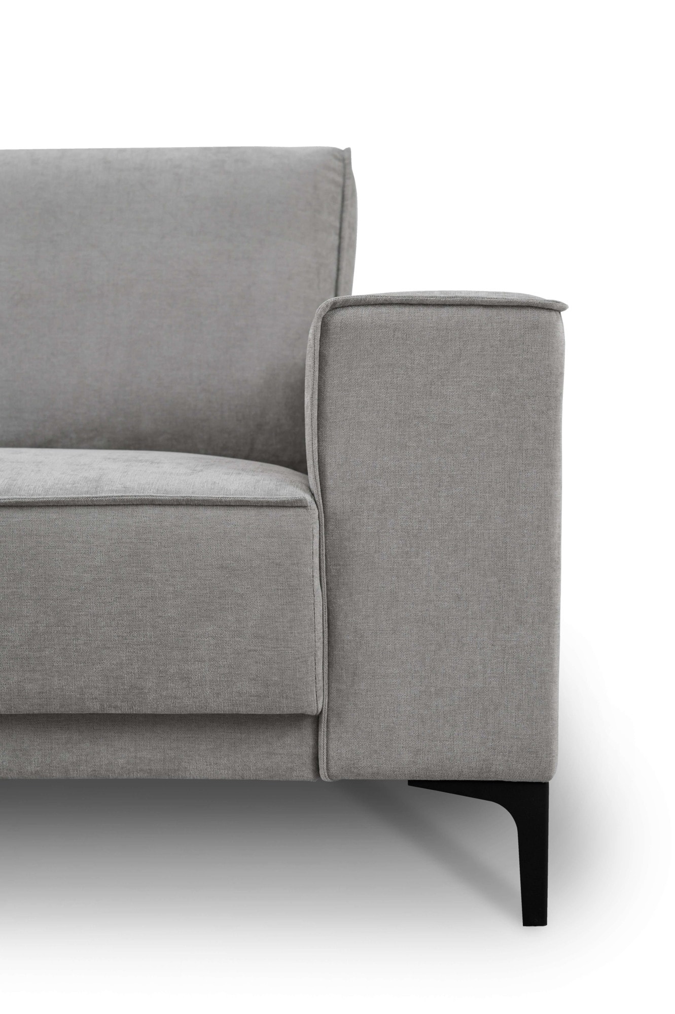Places of Style Wohnlandschaft »XXL Sofa Oland, Struktur, Flachgewebe, Luxus-Microfaser, Boucle«, U-Form, 342 cm, Wellenunterfederung, Skandi-Design, Metallfüße