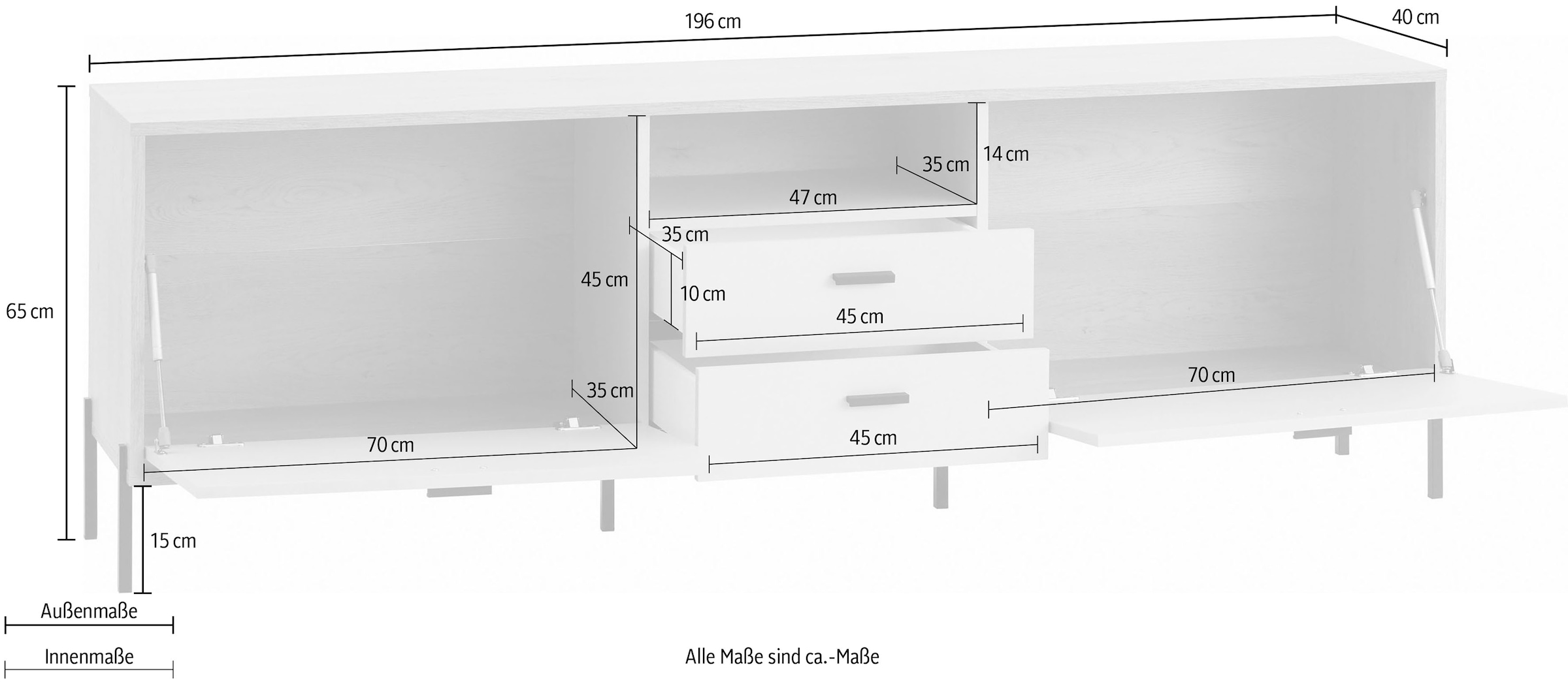 Home affaire Wohnwand »Fredericia, moderne Anbauwand, Komplettset in Kaschmir« Set, 3 Stk. tlg.