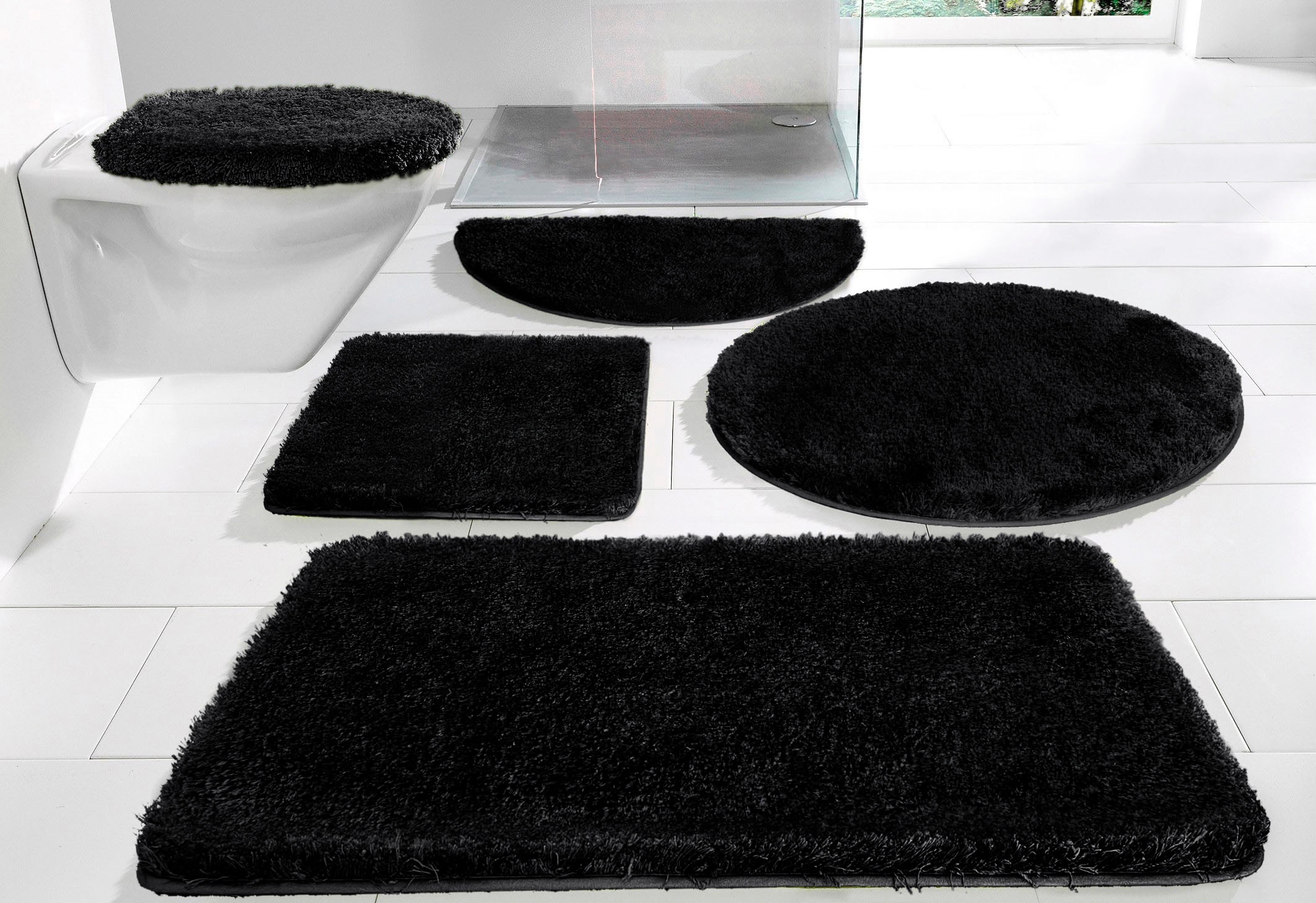 Möve Badematte »Superwuschel, Badvorleger, Badezimmer Teppich«, rutschhemmend beschichtet, strapazierfähig-schnell trocknend-fußbodenheizungsgeeignet, Mikrofaser-Badematte, Badteppich, rechteckig, rund & als 3-tlg. Set