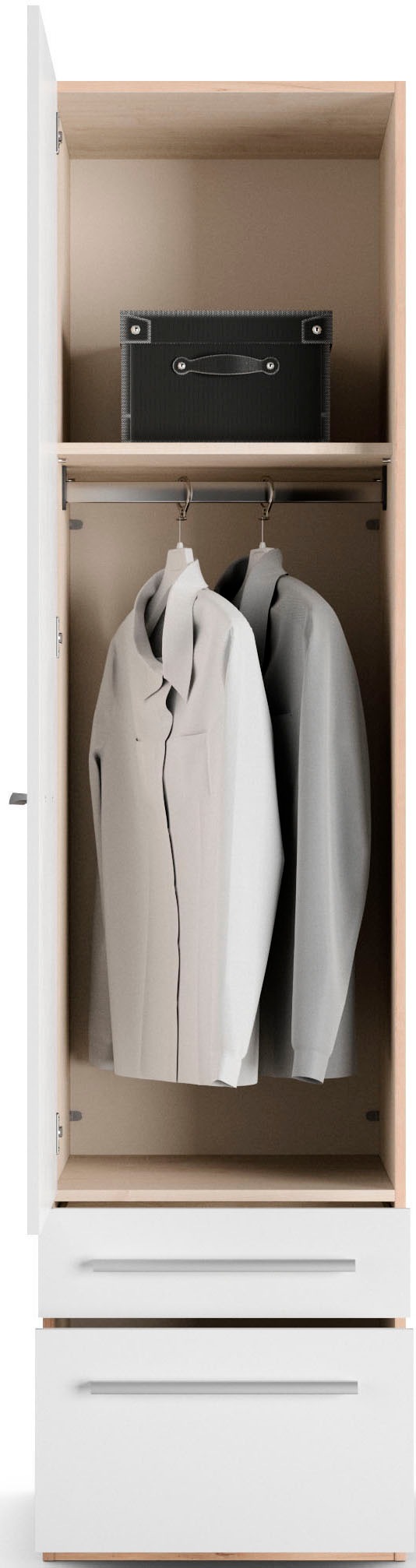 priess Kleiderschrank »Schrank Garderobe Wäscheschrank Barcelona in 5 Breiten«, viel Stauraum, geräumige Schubkästen, mit Spiegel, MADE IN GERMANY