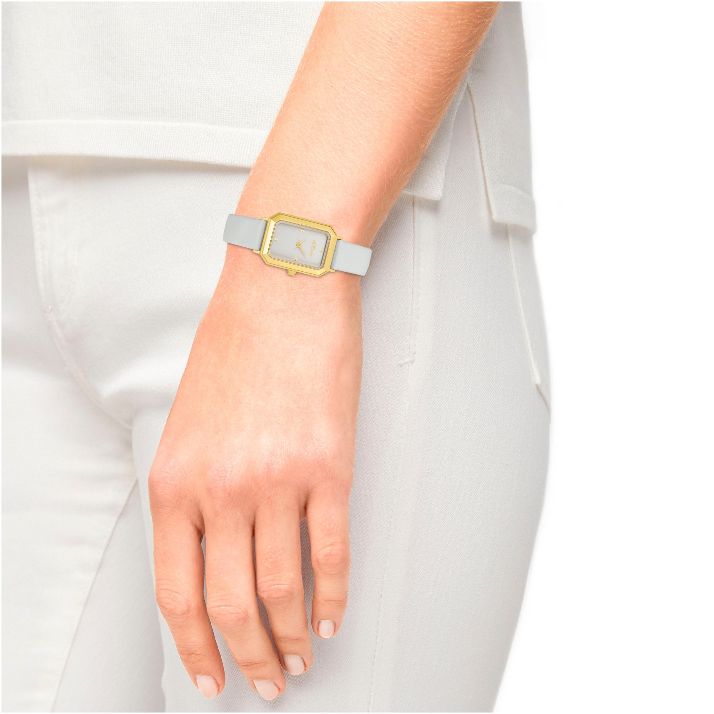 s.Oliver Quarzuhr, Armbanduhr, Damenuhr, analog, Lederarmband