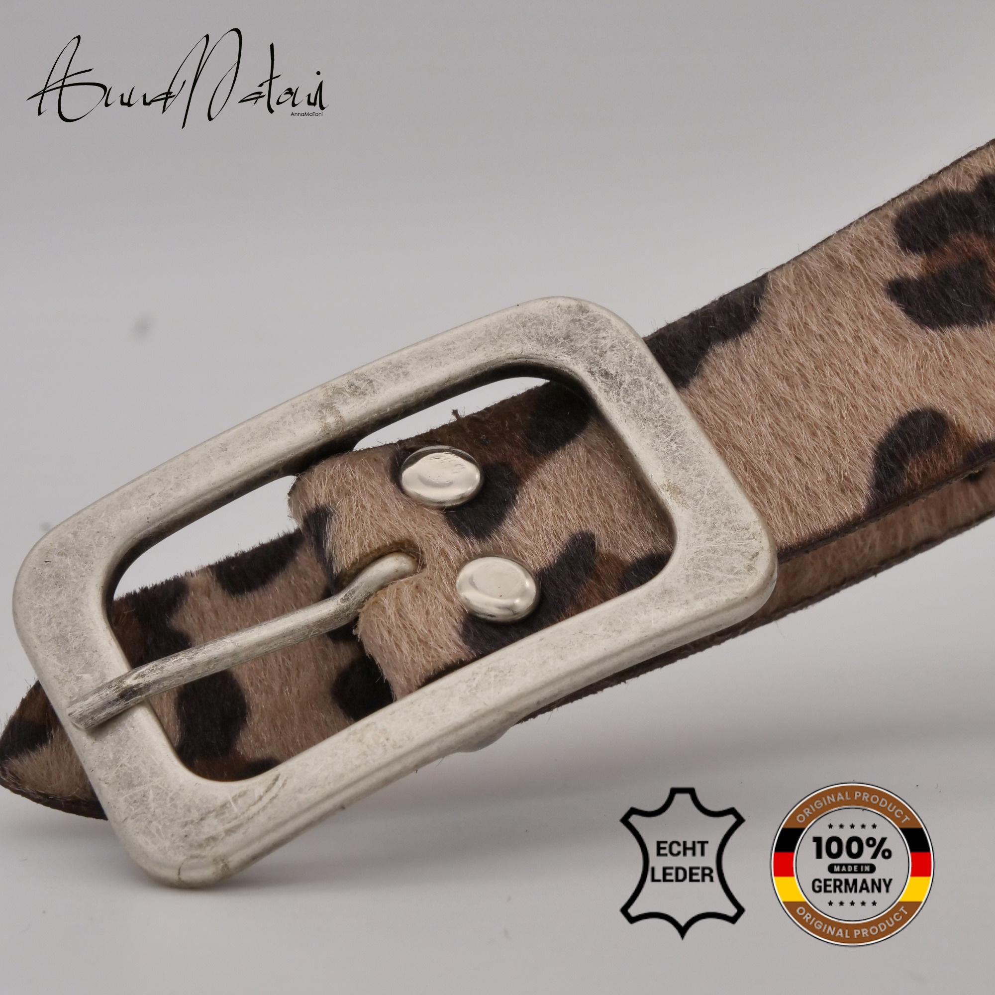 AnnaMatoni Ledergürtel »AnnaMatoni Damen Ledergürtel in hochwertigem Kunstfell in Leo«