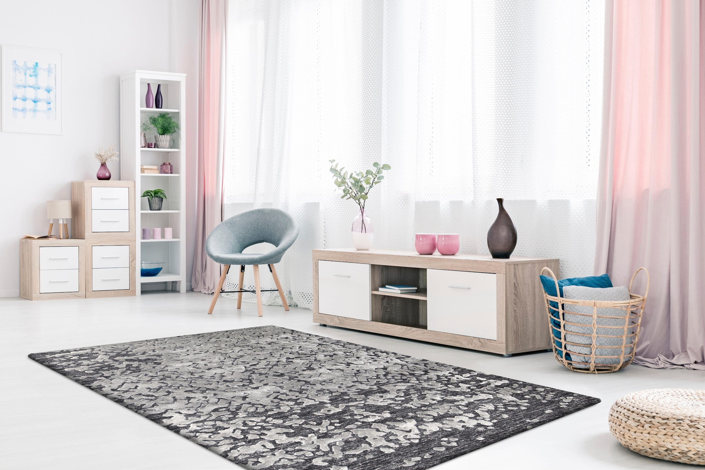 calo-deluxe Teppich »Shailene 500«, rechteckig, 17 mm Höhe, Kurzflor, Wohnzimmer