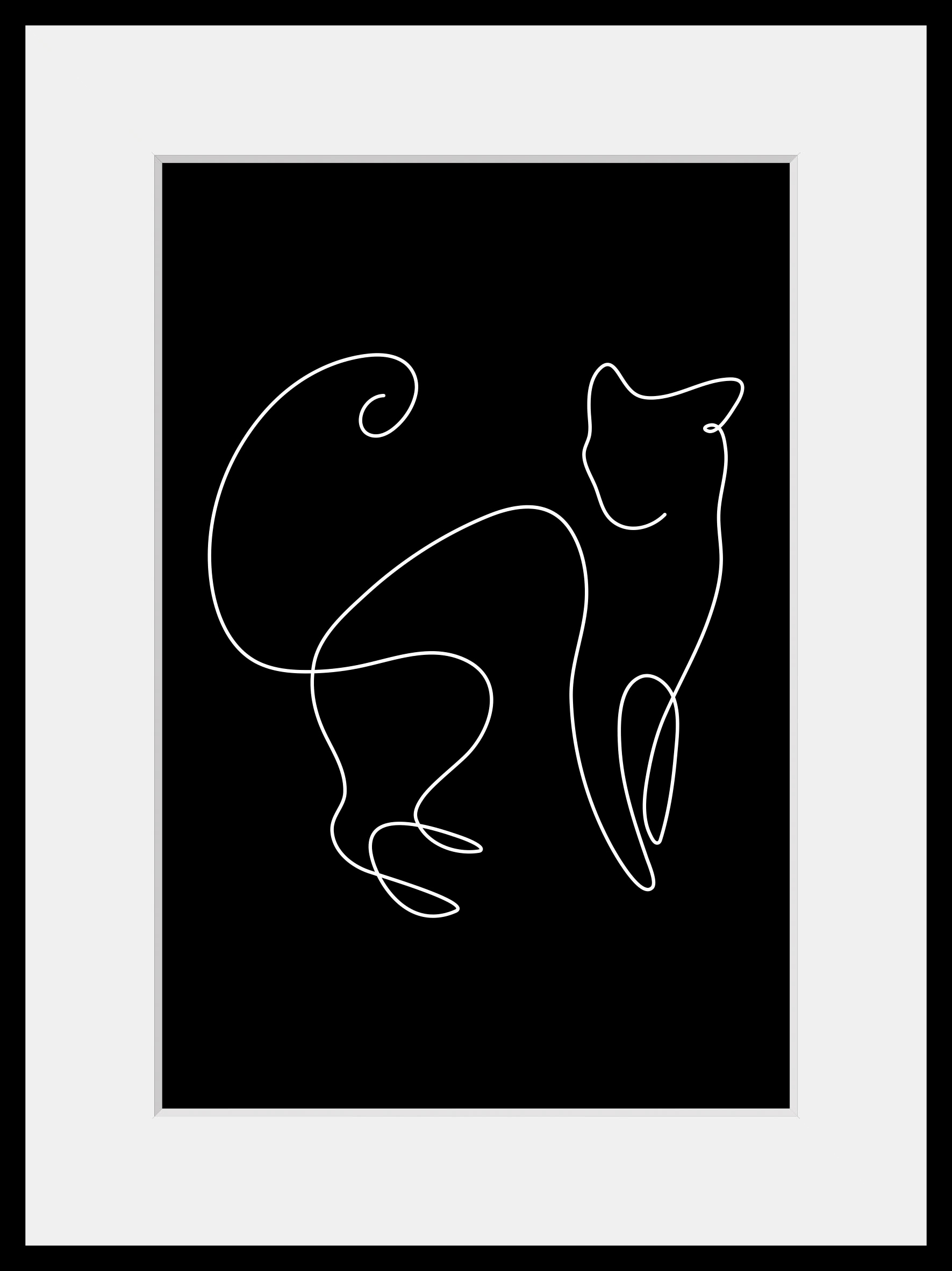 queence Bild »Simba«, Katze-Katzen-Haustiere-Schwarz-Weiß-Kunst-Katzenbilde günstig online kaufen