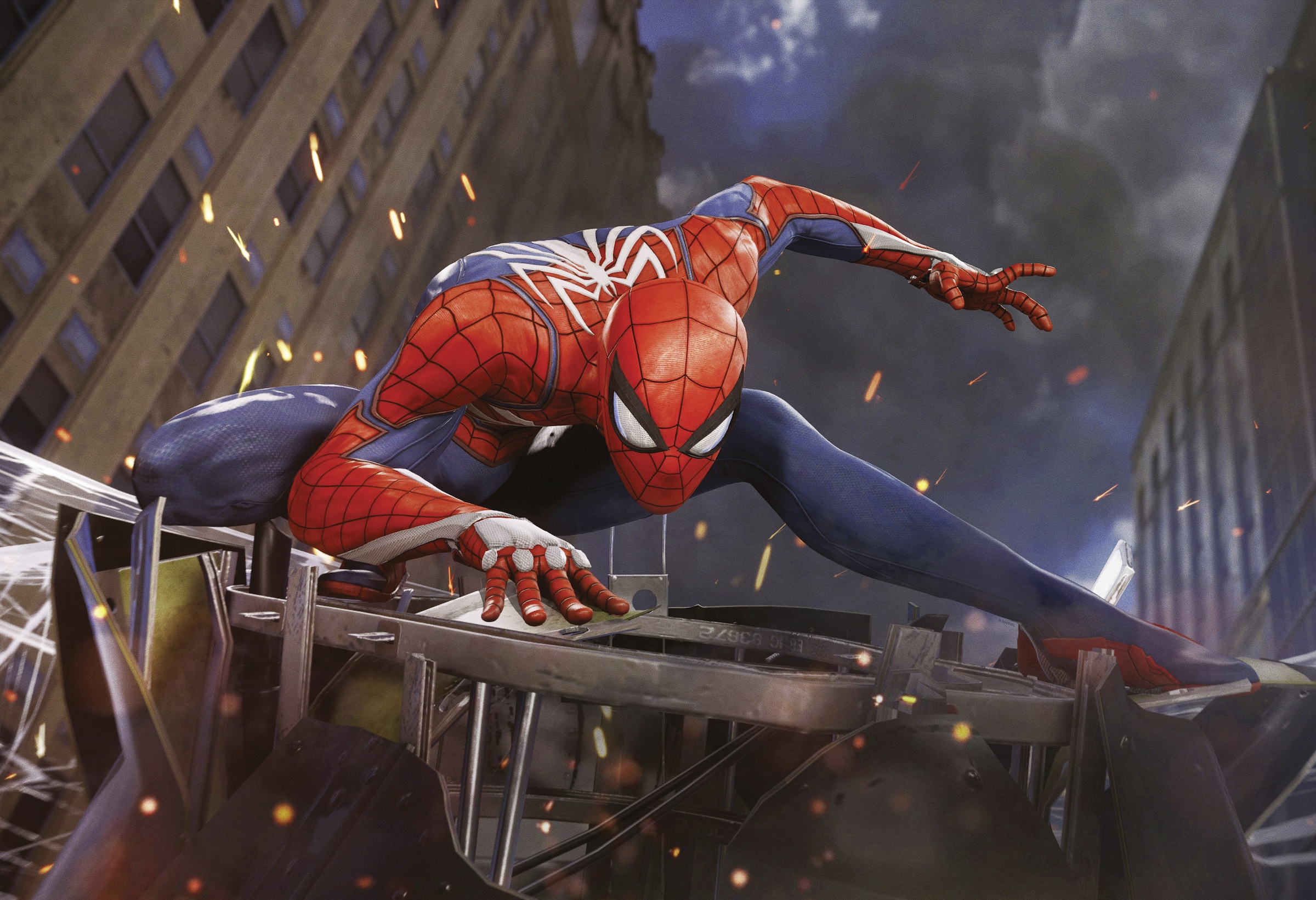 Komar Leinwandbild »Marvel Spider-Man Landing«, Disney, (1 St.), 90 x 60 cm (Breite x Höhe) - Kinderzimmer, Dekoration