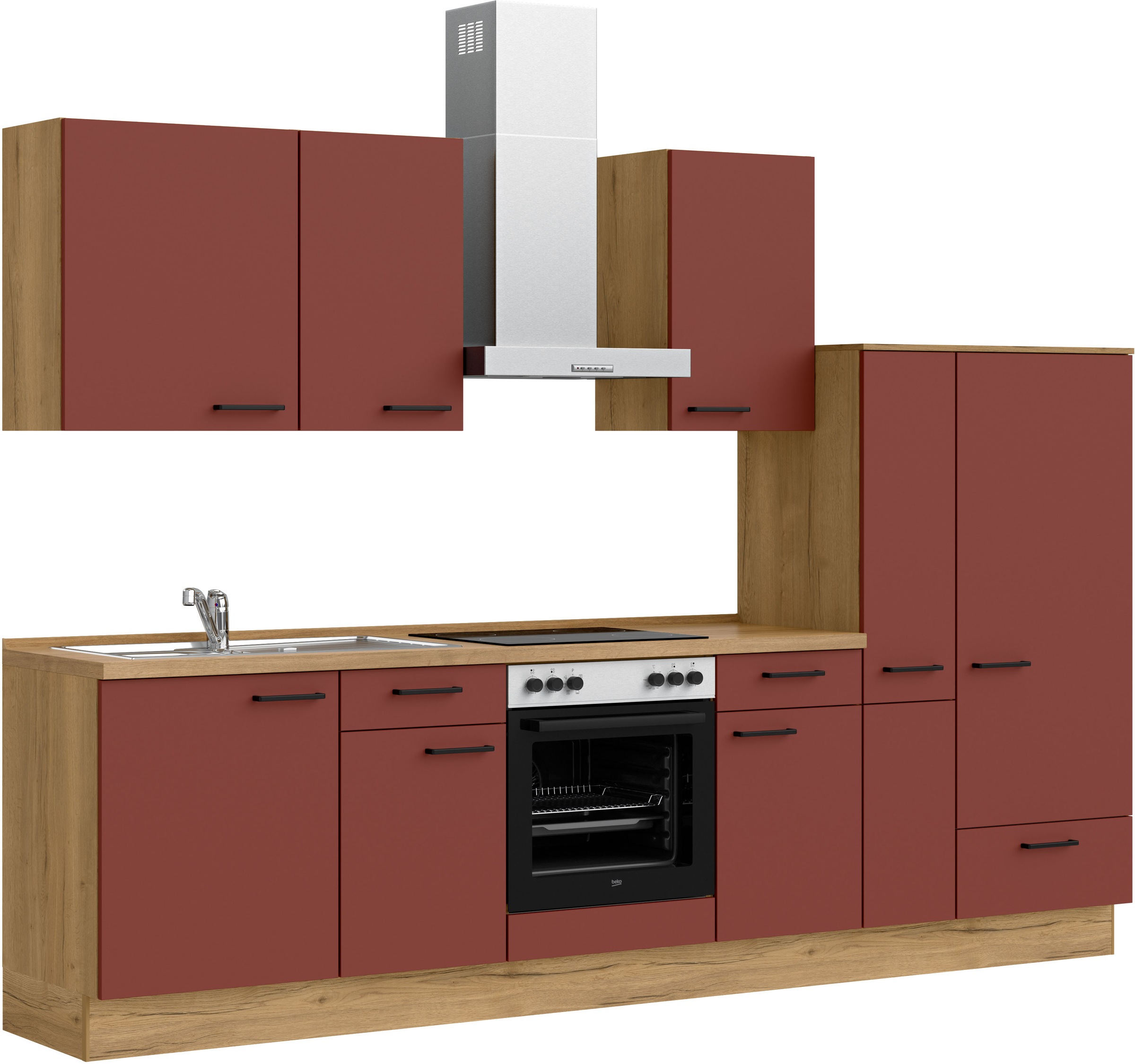 nobilia® Küchenzeile »"Easytouch I"«, vormontiert, Ausrichtung wählbar, Breite 300 cm, wahlw. mit E-Geräten