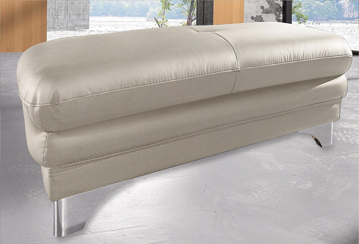 COTTA Polstergarnitur »Enterprise«, (Set), Set bestehend aus: 3-Sitzer mit Arm- & Kopfteilverstellung & Hocker