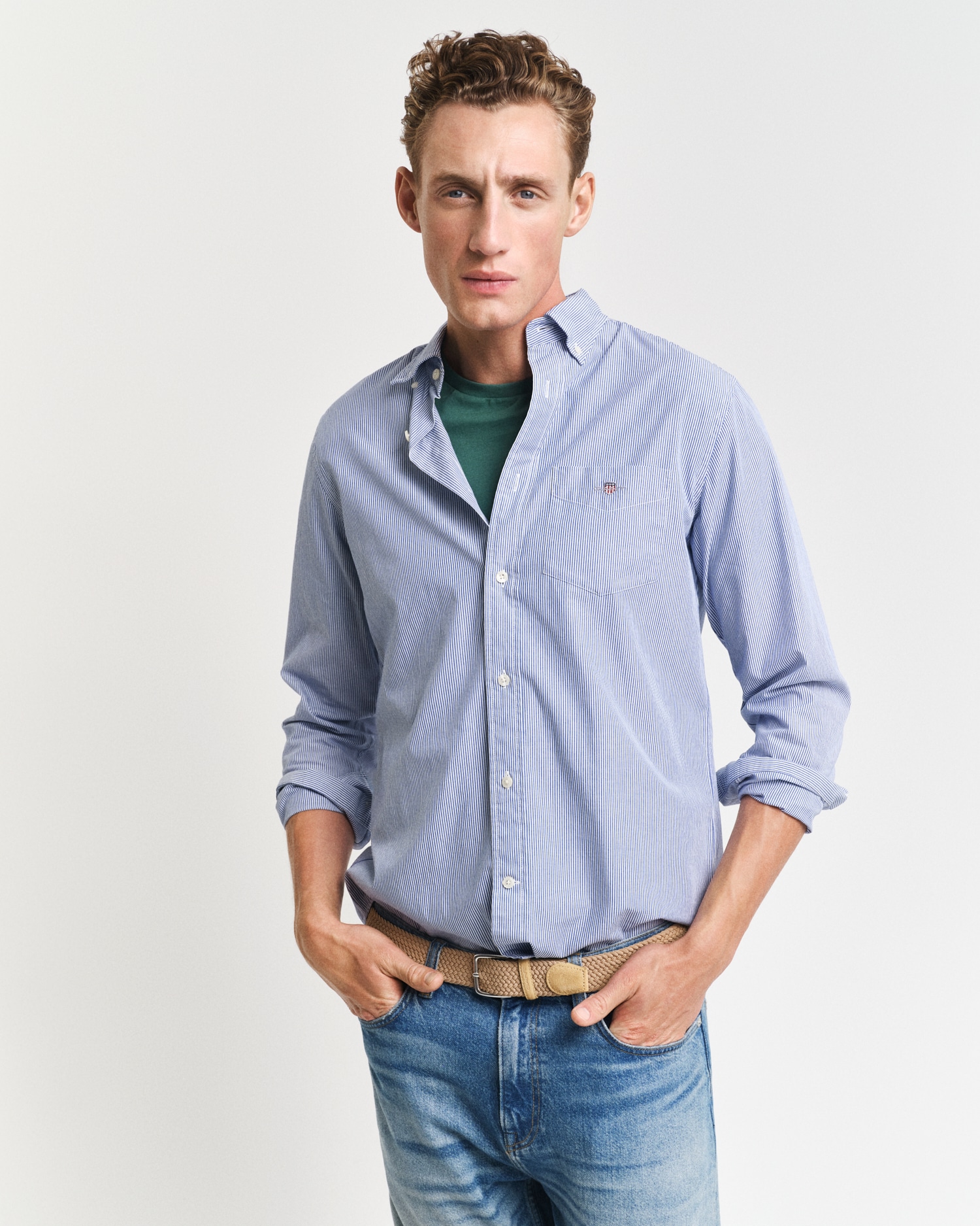 Gant »REG POPLIN BANKER SHIRT« Banker Stripe Popeline, leichte Baumwolle