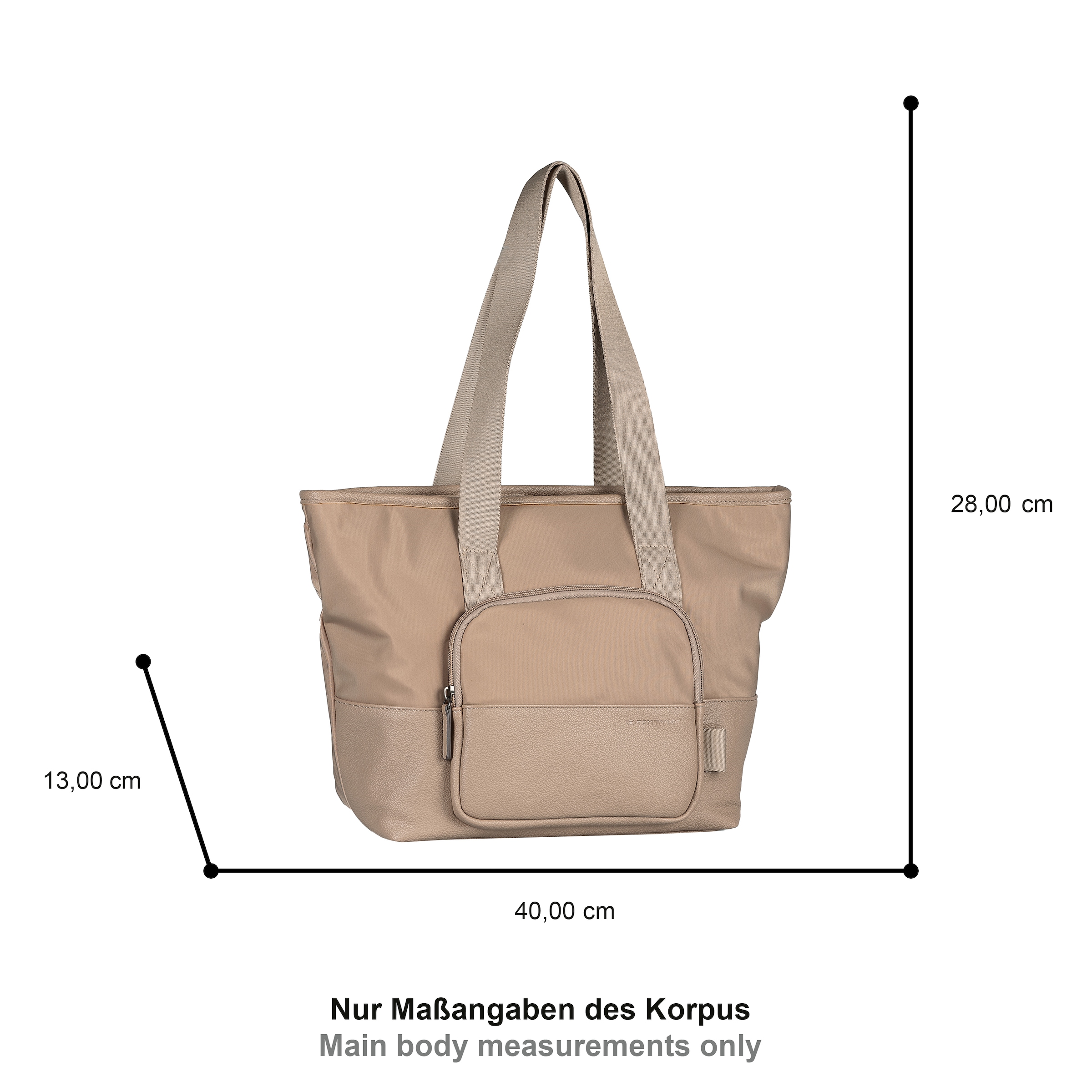 TOM TAILOR Shopper »Viene« fein genarbtes Lederimitat trifft auf leichtes Nylon mit feinem Logo